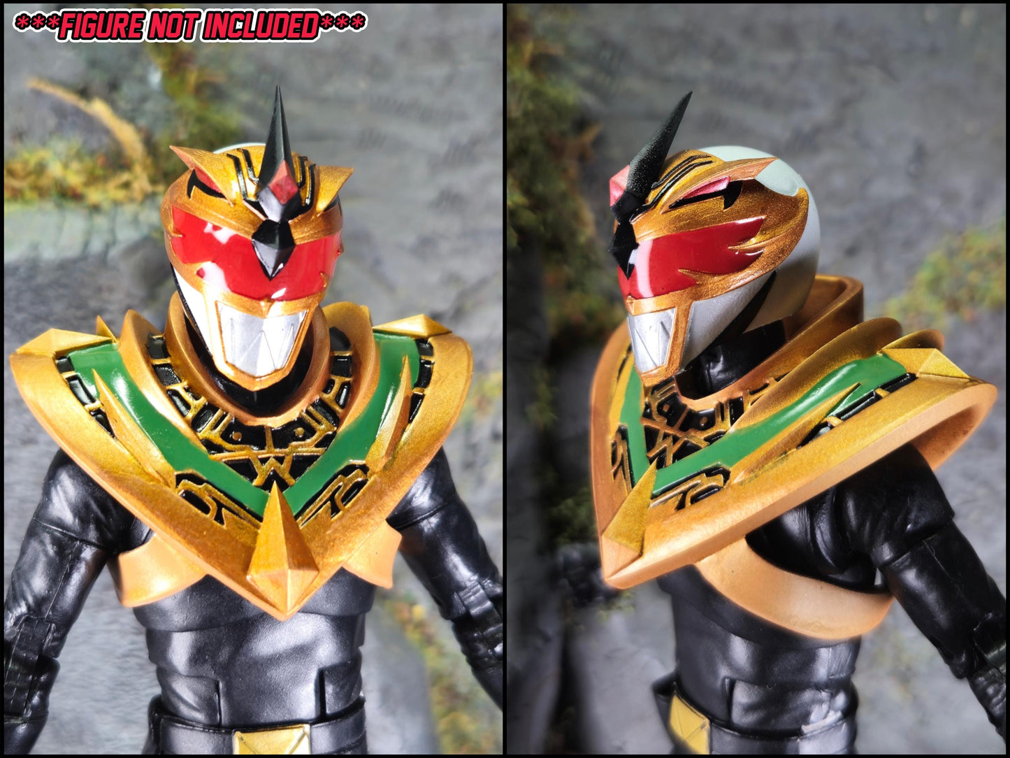 Lord Drakkon Evo 2 Helmet and Shield | Lightning Collection 1:12 Accesory | 3D Printed