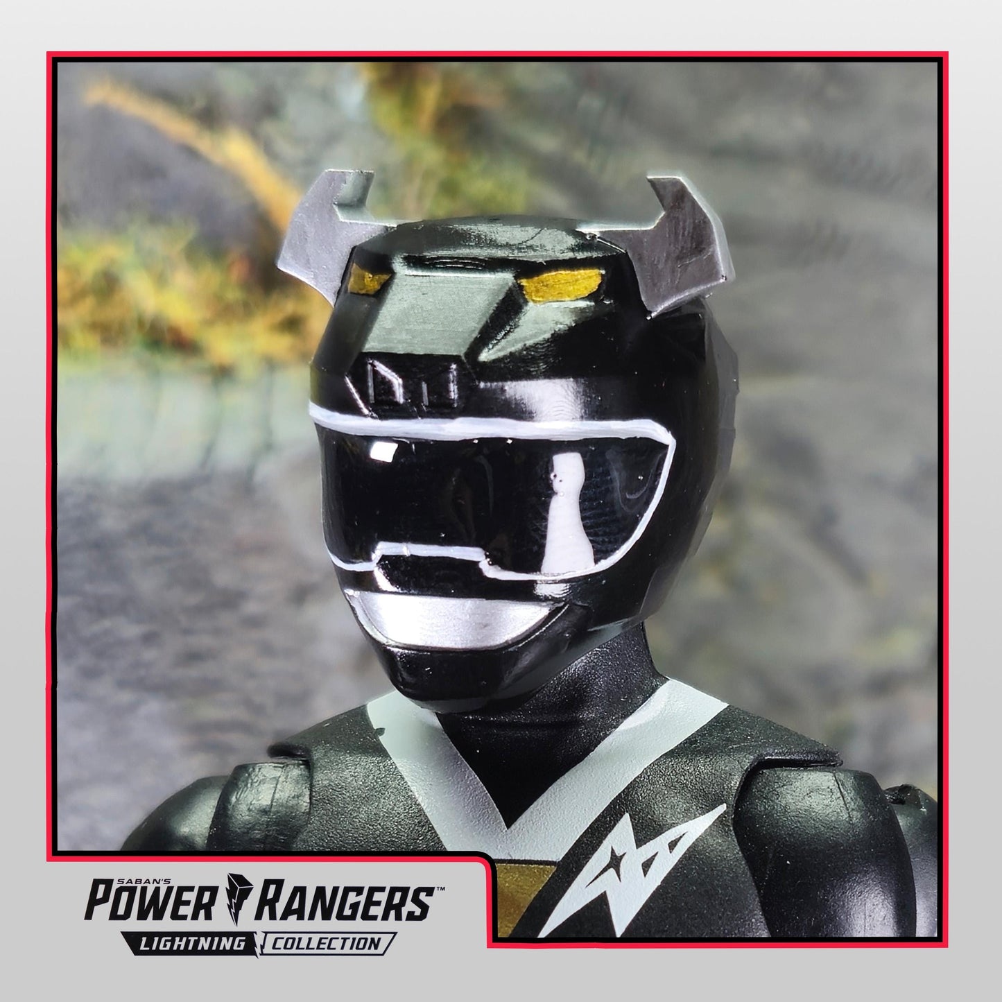 Black Wild Force / Gaoranger Ranger Helmet | Lightning Collection / 1:12 Accessory | 3D Printed