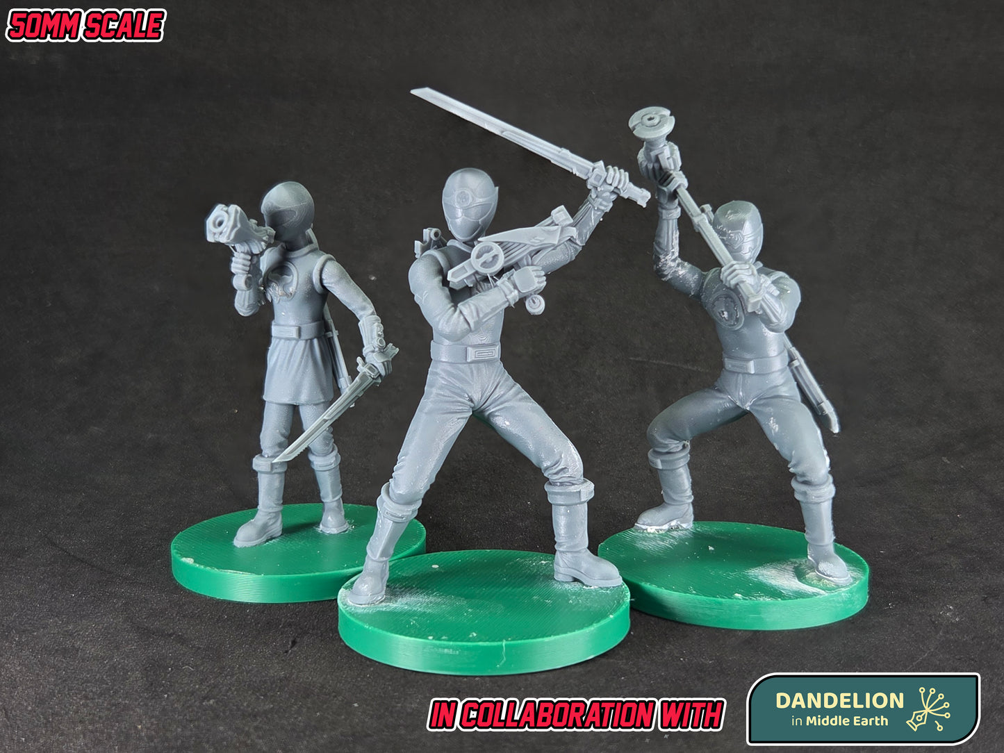 Heroes of the Grid - Ninja Strom Wind Rangers / Hurricaneger Hurricanegers Miniatures | Epic Scale 50mm Miniature Tabletop Gaming