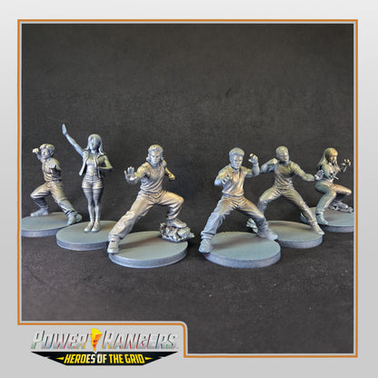 Heroes of the Grid - Mighty Morphin Power Rangers Civilian Form Miniatures | Epic Scale 50mm Miniature Tabletop Gaming
