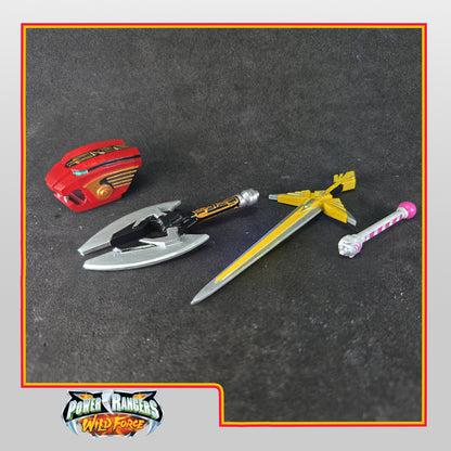 Power Rangers Wild Force / GaoRanger | Red Lion Fang - Golden Eagle Sword - Black Bison Axe - White Tiger Baton