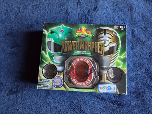 Bandai Mighty Morphin Power Rangers Legacy Power Morpher Green and White Ranger