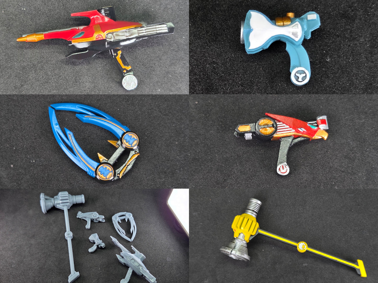 Power Rangers Ninja Storm / Hurricaneger | Hawk Blaster - Sonic Fin - Lion Hammer - Crimson Blaster - Navy Antler