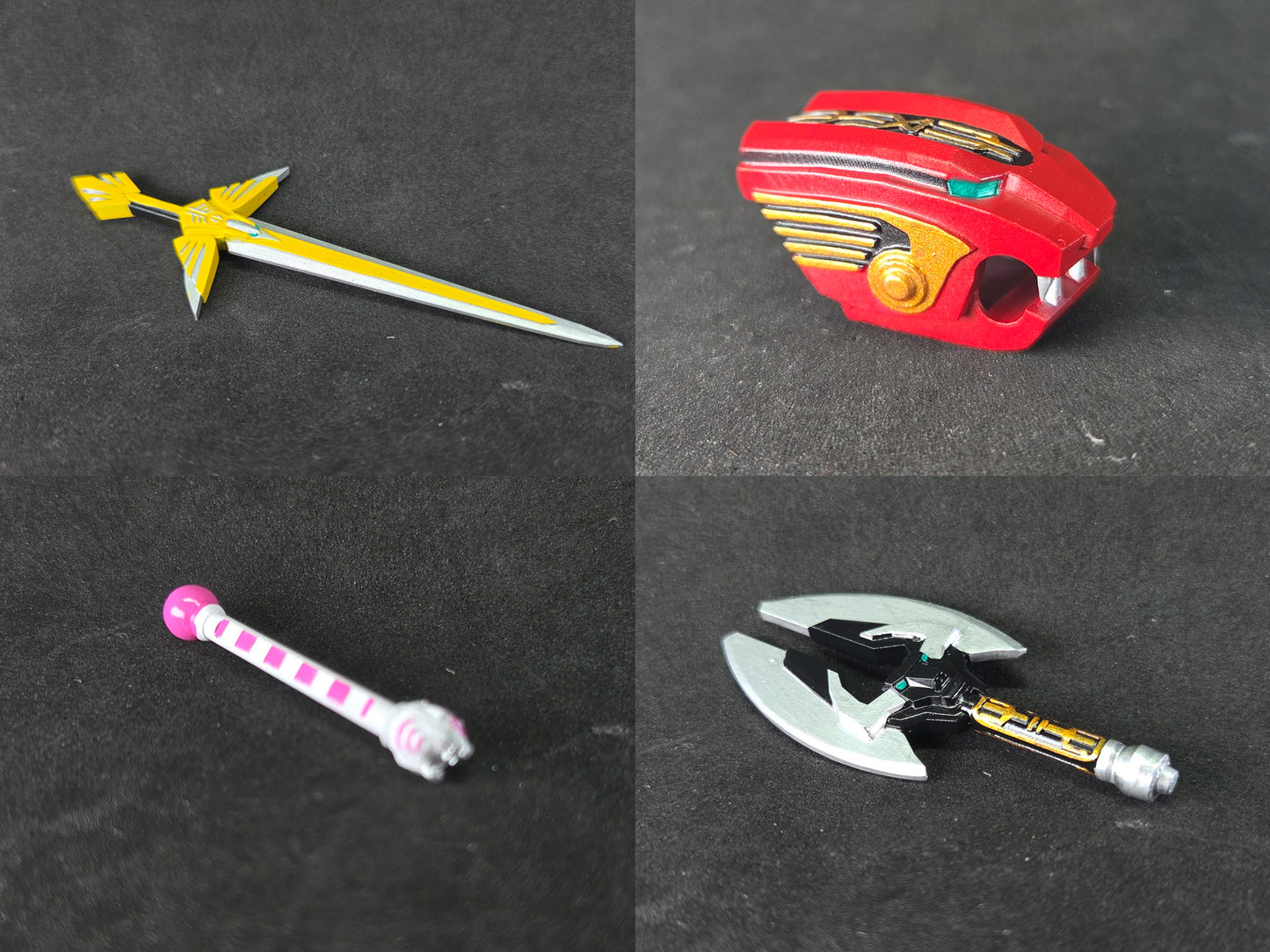 Power Rangers Wild Force / GaoRanger | Red Lion Fang - Golden Eagle Sword - Black Bison Axe - White Tiger Baton