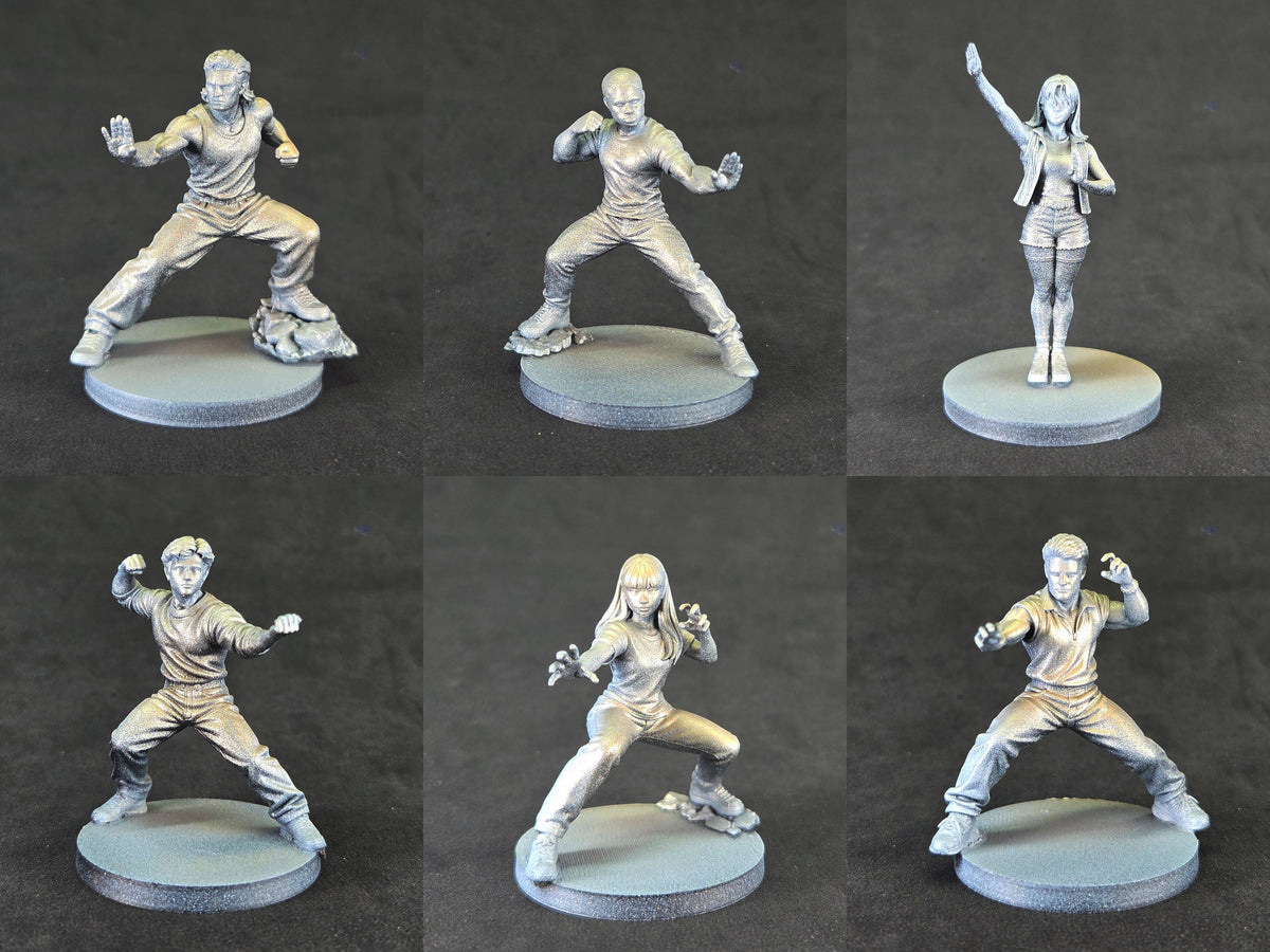 Heroes of the Grid - Mighty Morphin Power Rangers Civilian Form Miniatures | Epic Scale 50mm Miniature Tabletop Gaming