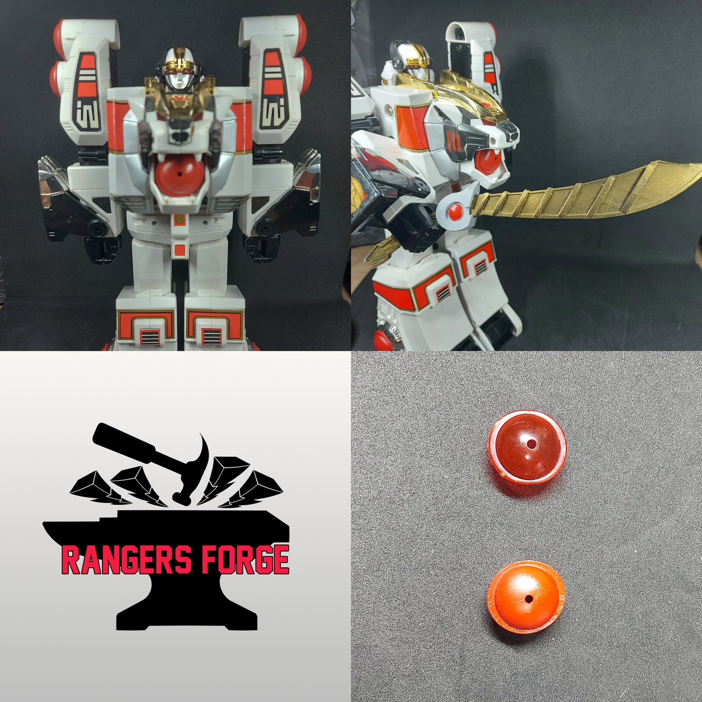 Mighty Morphin Power Rangers Deluxe White Tiger Zord 3D Printed Parts [1994]