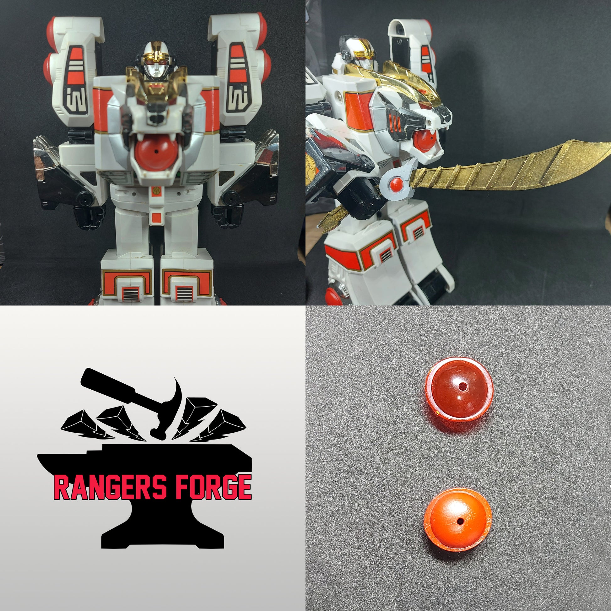Mighty Morphin Power Rangers Deluxe White Tiger Zord 3D Printed Parts [1994]