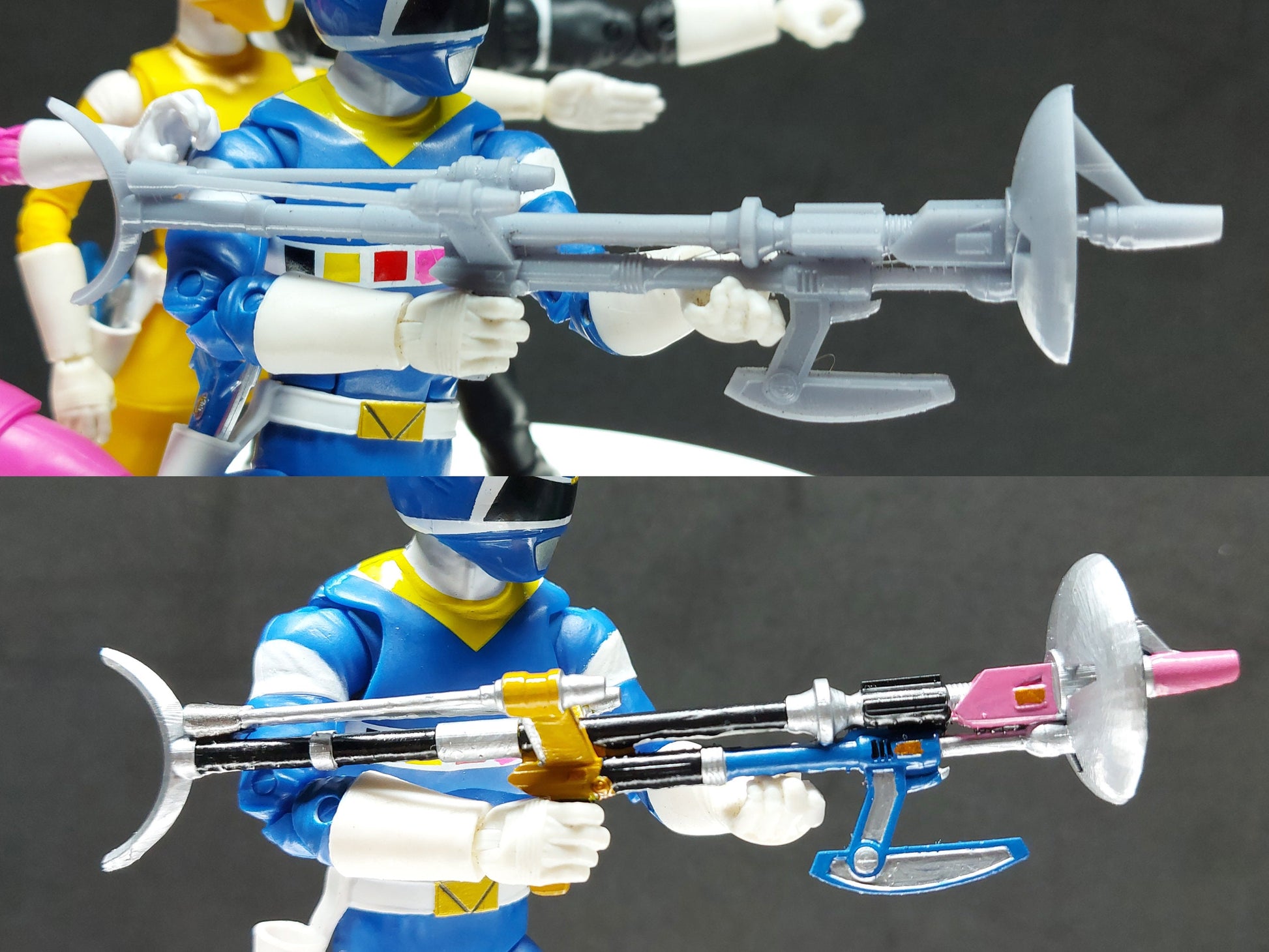 Power Rangers In Space - Combined Weapons | Quadro Blaster | Astro Axe | Lunar Lance | Satellite Stunner | Star Slinger | Spiral Saber