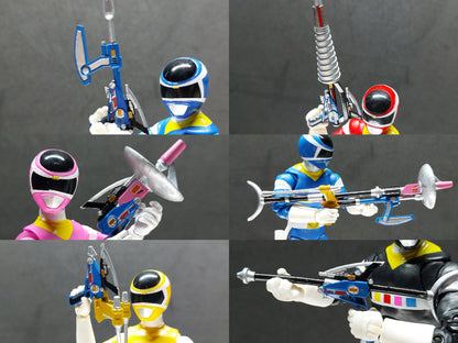 Power Rangers In Space - Combined Weapons | Quadro Blaster | Astro Axe | Lunar Lance | Satellite Stunner | Star Slinger | Spiral Saber