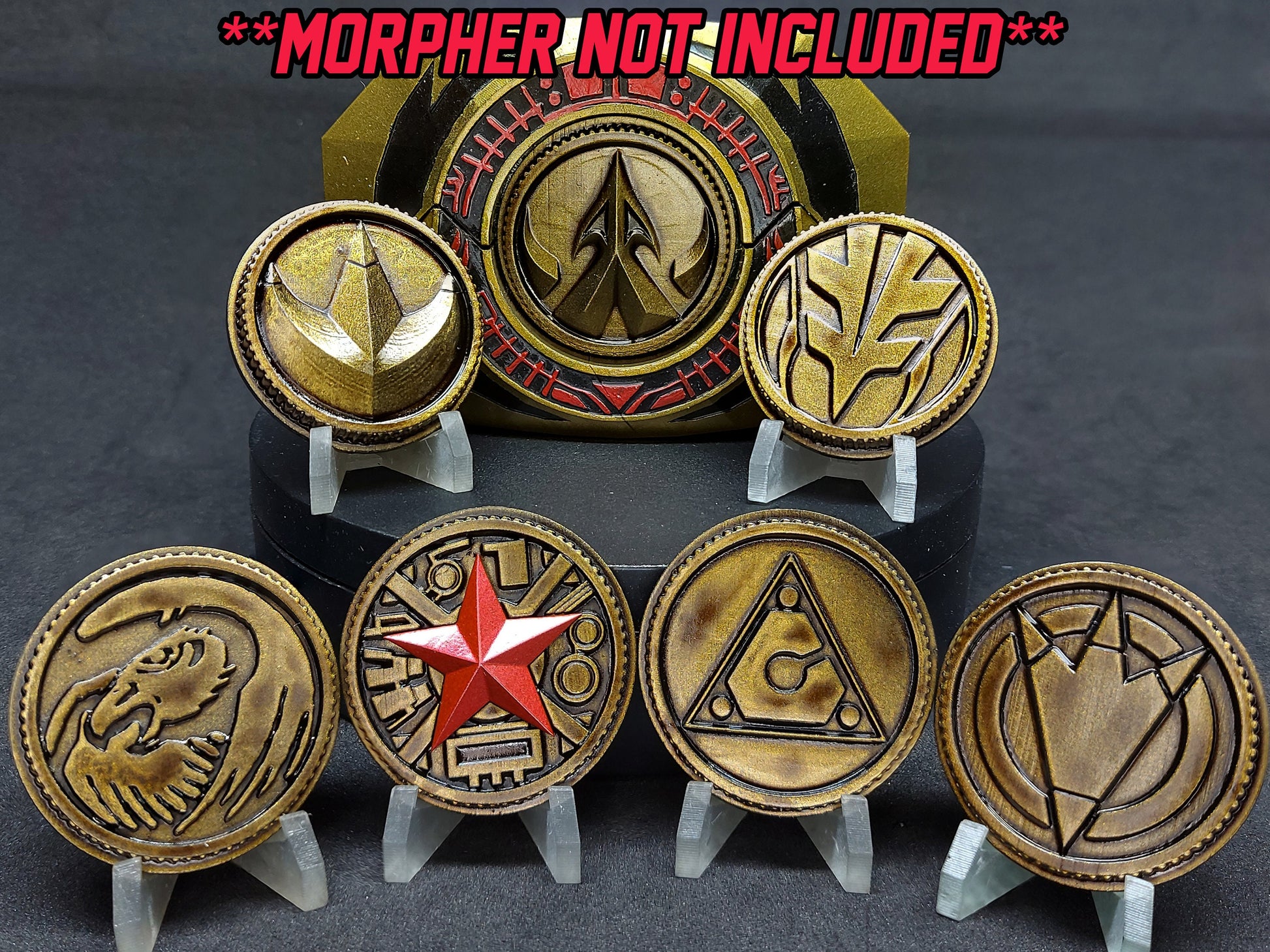 Power Rangers - Master Morpher Tommy Oliver Power 3D Printed Coins [Legacy Morpher - Lightning Collection Morpher - Classic 1993 Morpher]