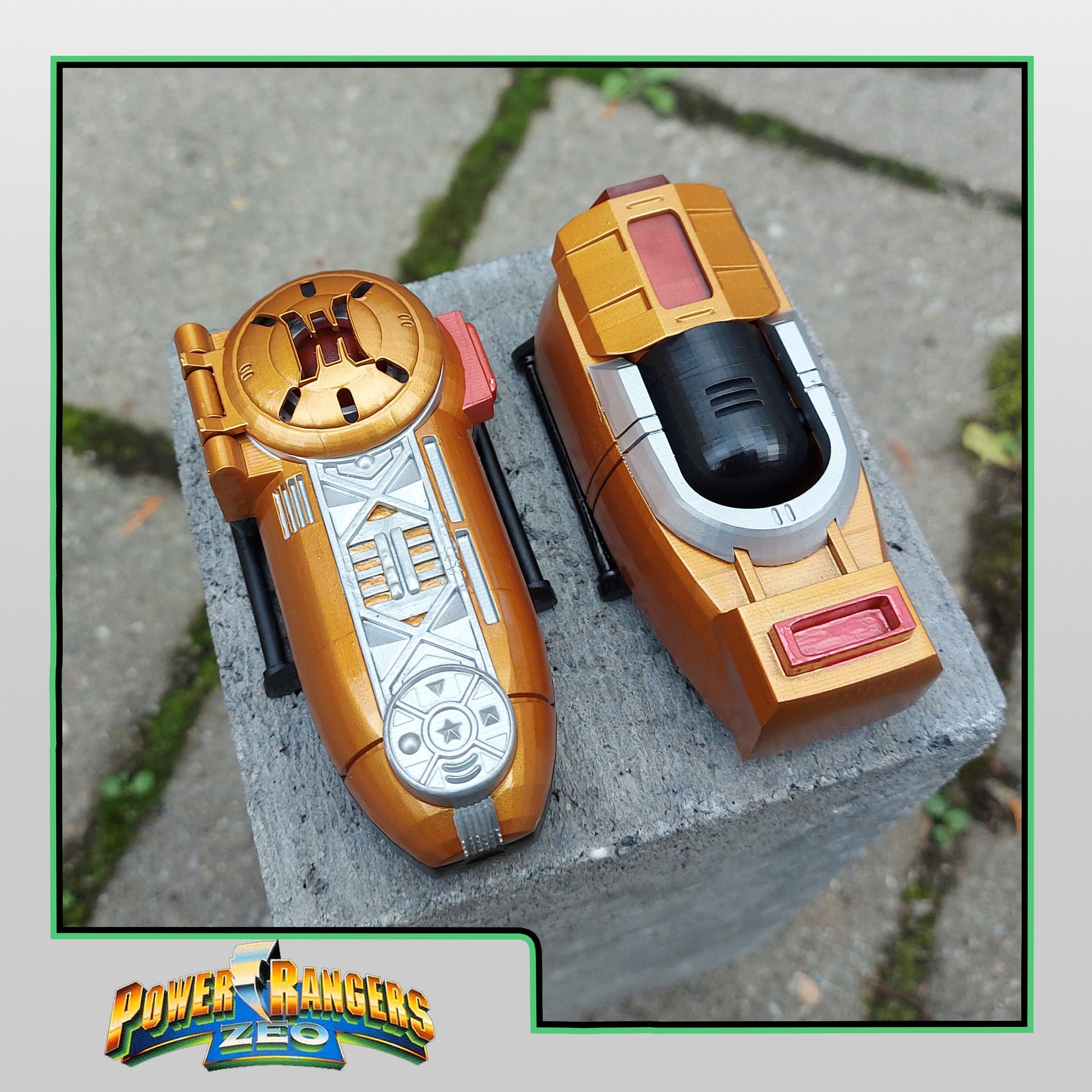3D Printed & Painted Power Rangers Zeo - Gold Zeonizer / Ohranger - Gold Power Brace | Display Prop
