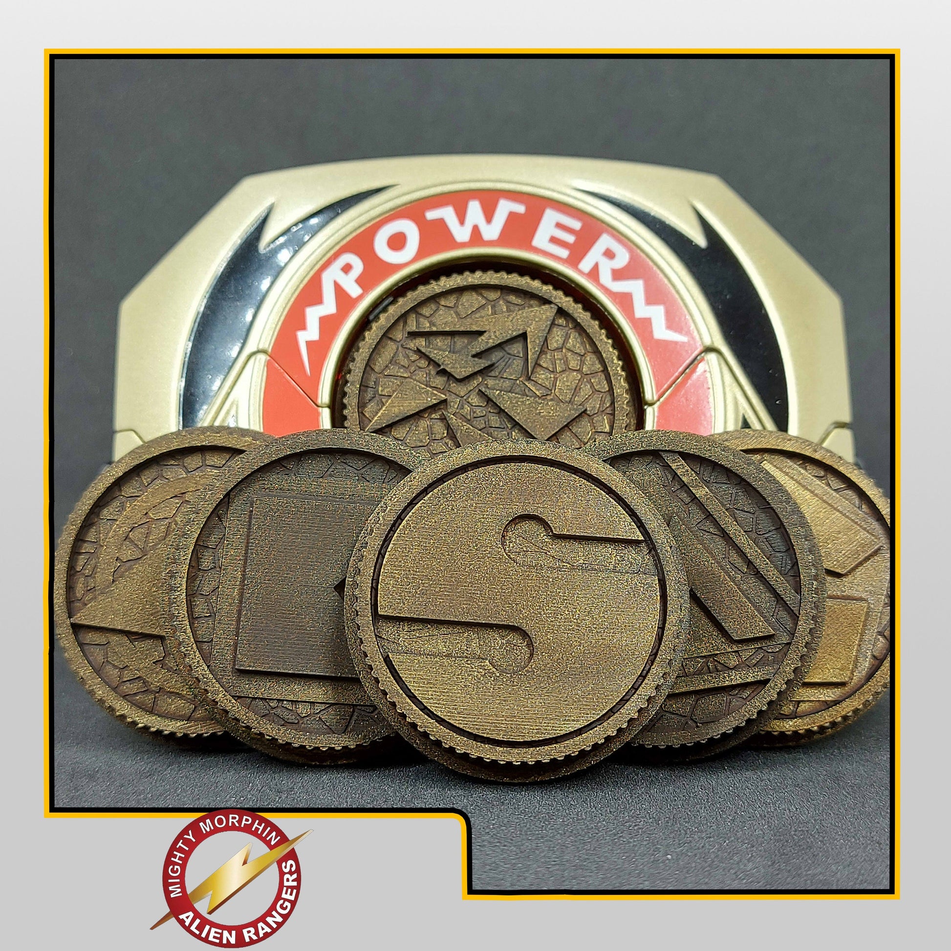 Power Rangers Alien Ranger - Ninja Sentai Kakuranger Power Coins [Legacy Morpher - Lightning Collection Morpher - Classic 1993 Morpher]