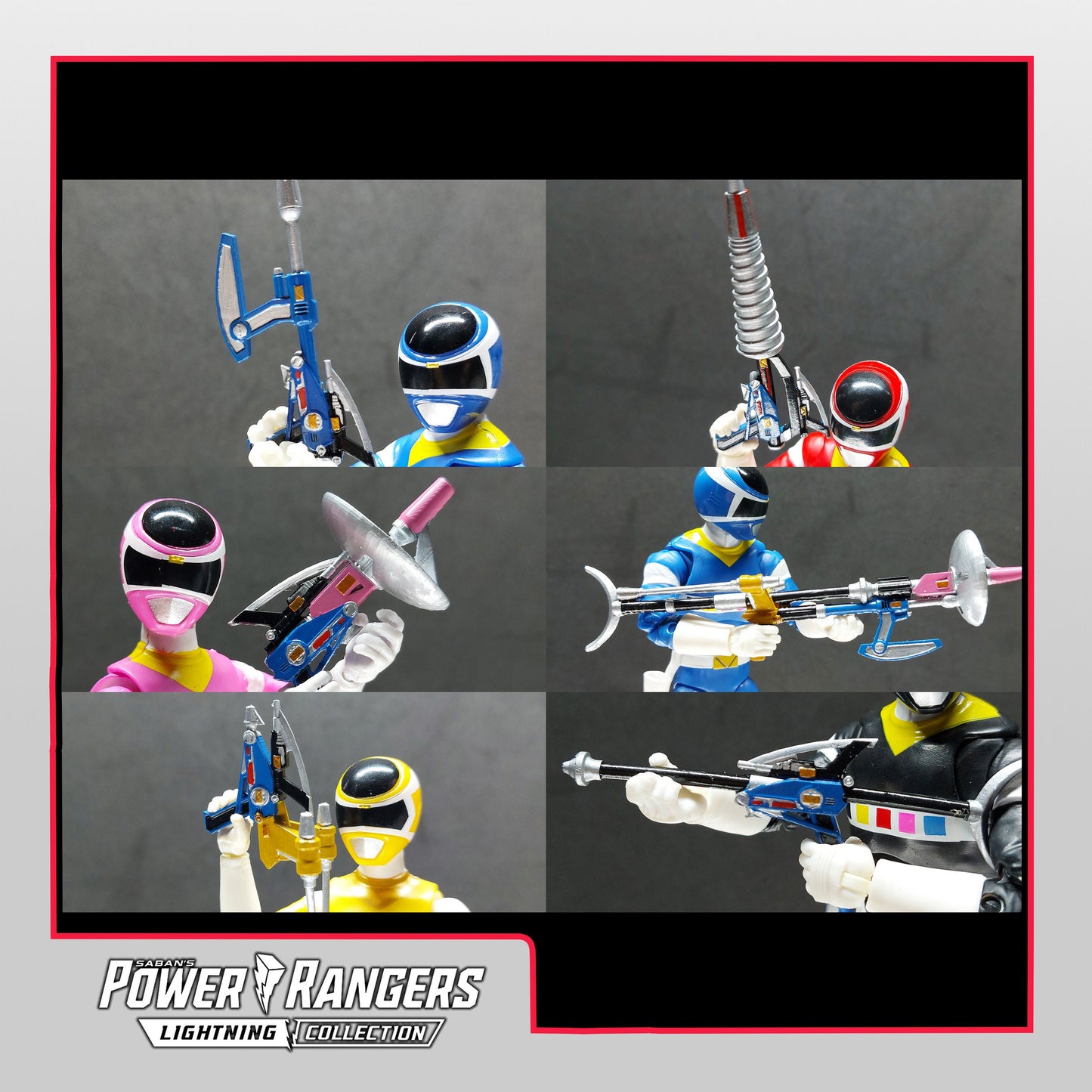 Power Rangers In Space - Combined Weapons | Quadro Blaster | Astro Axe | Lunar Lance | Satellite Stunner | Star Slinger | Spiral Saber