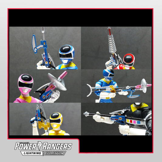 Power Rangers In Space - Combined Weapons | Quadro Blaster | Astro Axe | Lunar Lance | Satellite Stunner | Star Slinger | Spiral Saber