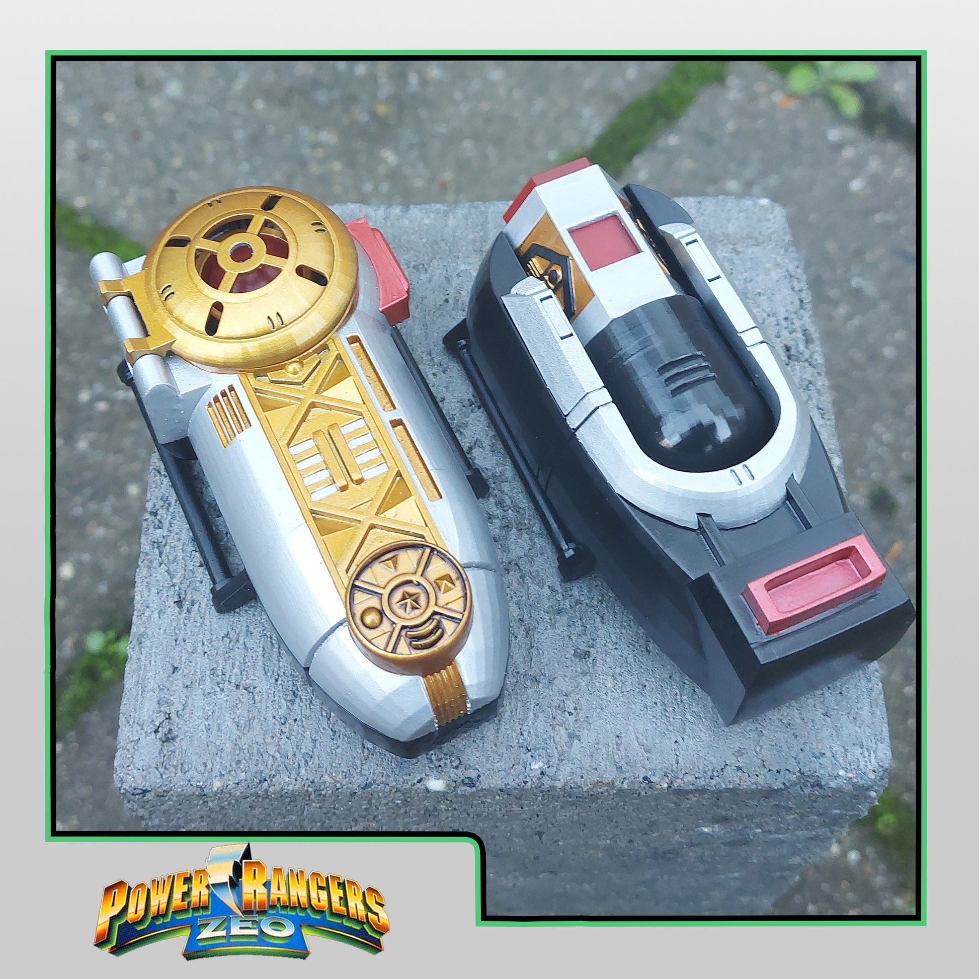 3D Printed & Painted Power Rangers Zeo - Zeonizer / Ohranger - Power Brace | Display Prop