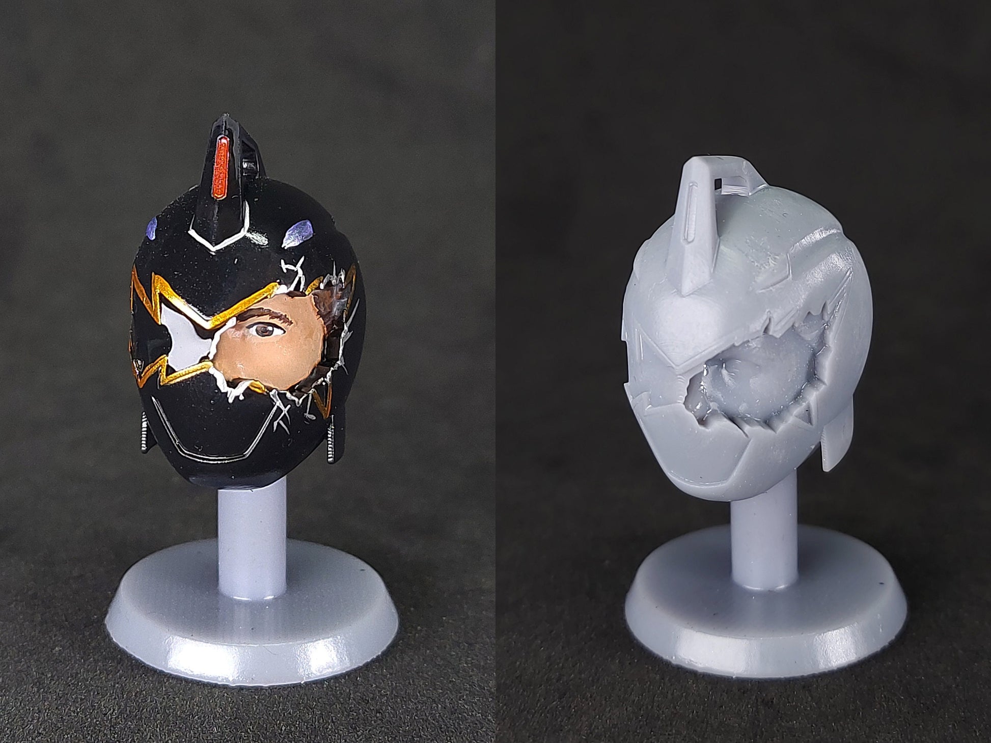 Power Rangers Dino Thunder - Damaged Dino Thunder Black Helmet - Tommy Oliver | Lightning Collection Accessories | Dimensions in Danger