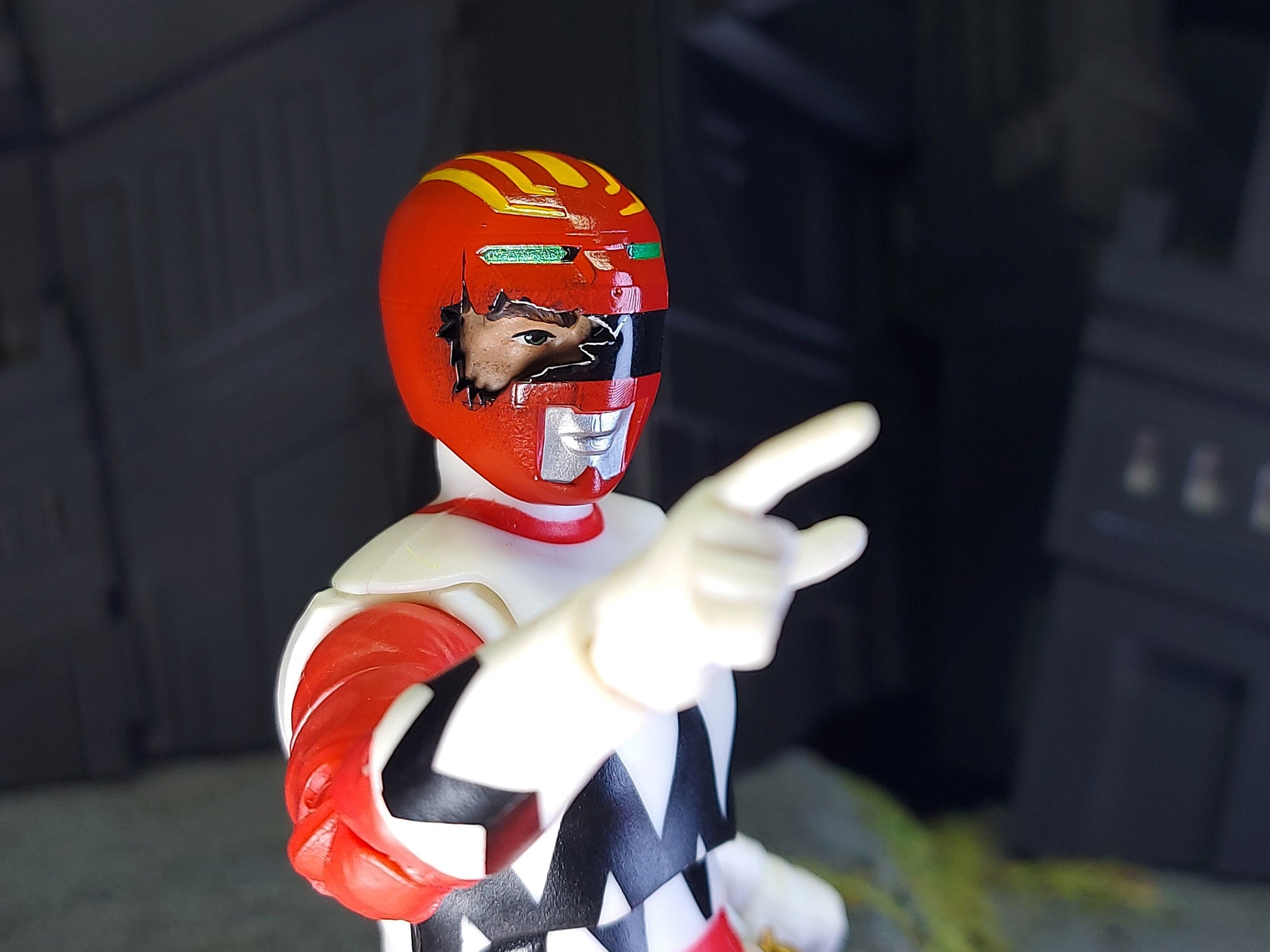 Power Rangers Lost Galaxy Damaged Red Ranger Helmet | Lightning Collection