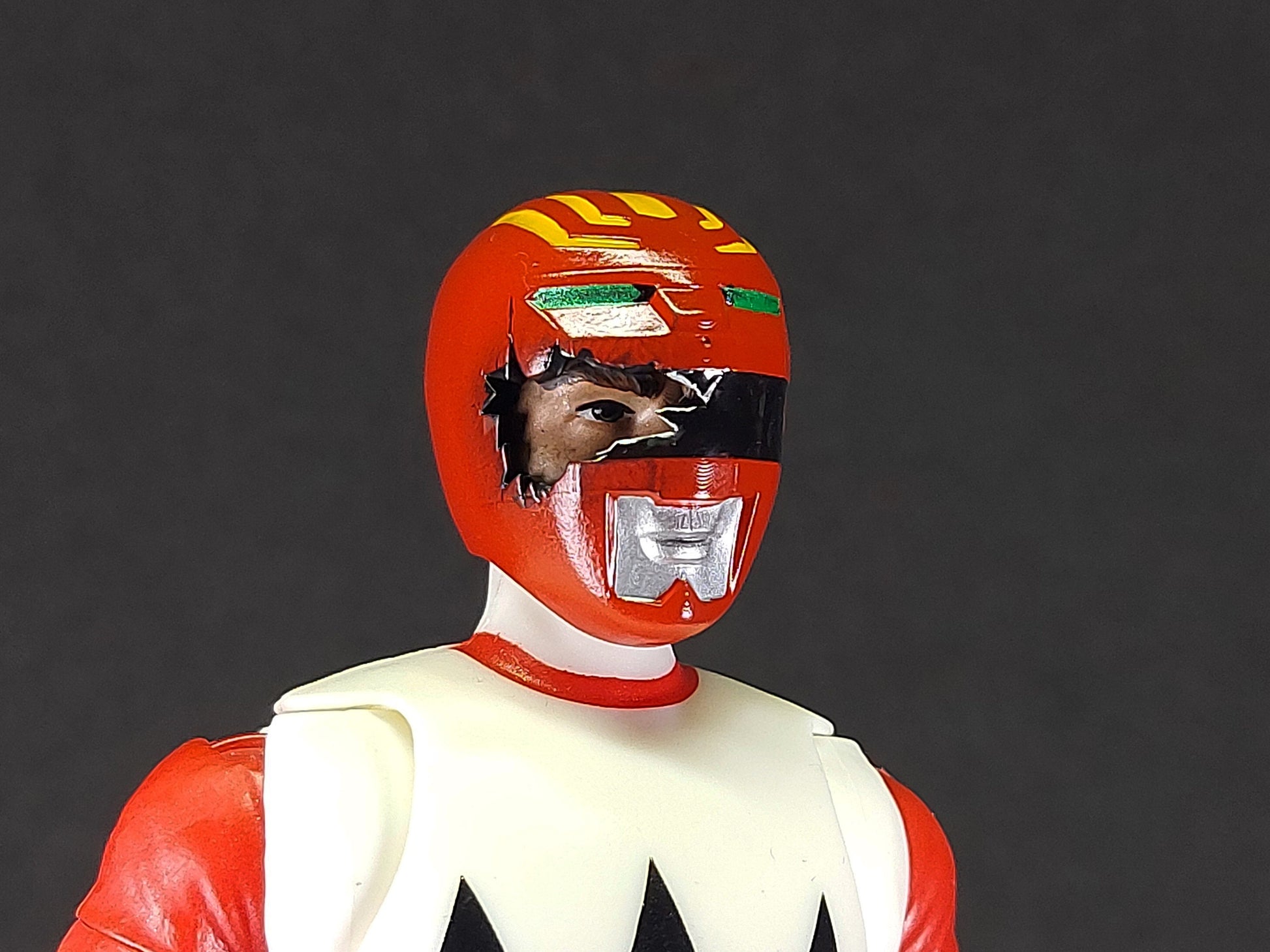 Power Rangers Lost Galaxy Damaged Red Ranger Helmet | Lightning Collection