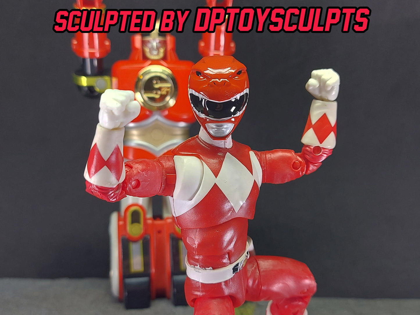 Ninjetti Red Ape Helmet | Lightning Collection Custom | Power Rangers | 3D Printed | Created by DPToySculpts