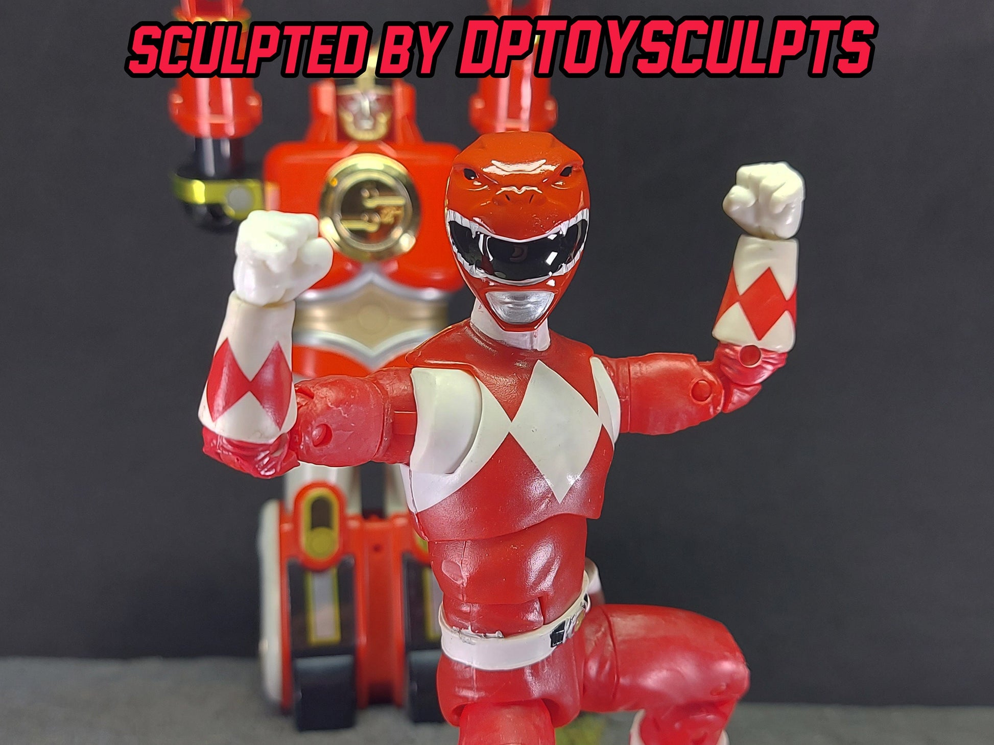 Ninjetti Red Ape Helmet | Lightning Collection Custom | Power Rangers | 3D Printed | Created by DPToySculpts