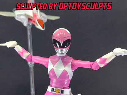 Ninjetti Pink Crane Helmet | Lightning Collection Custom | Power Rangers | 3D Printed | Created by DPToySculpts