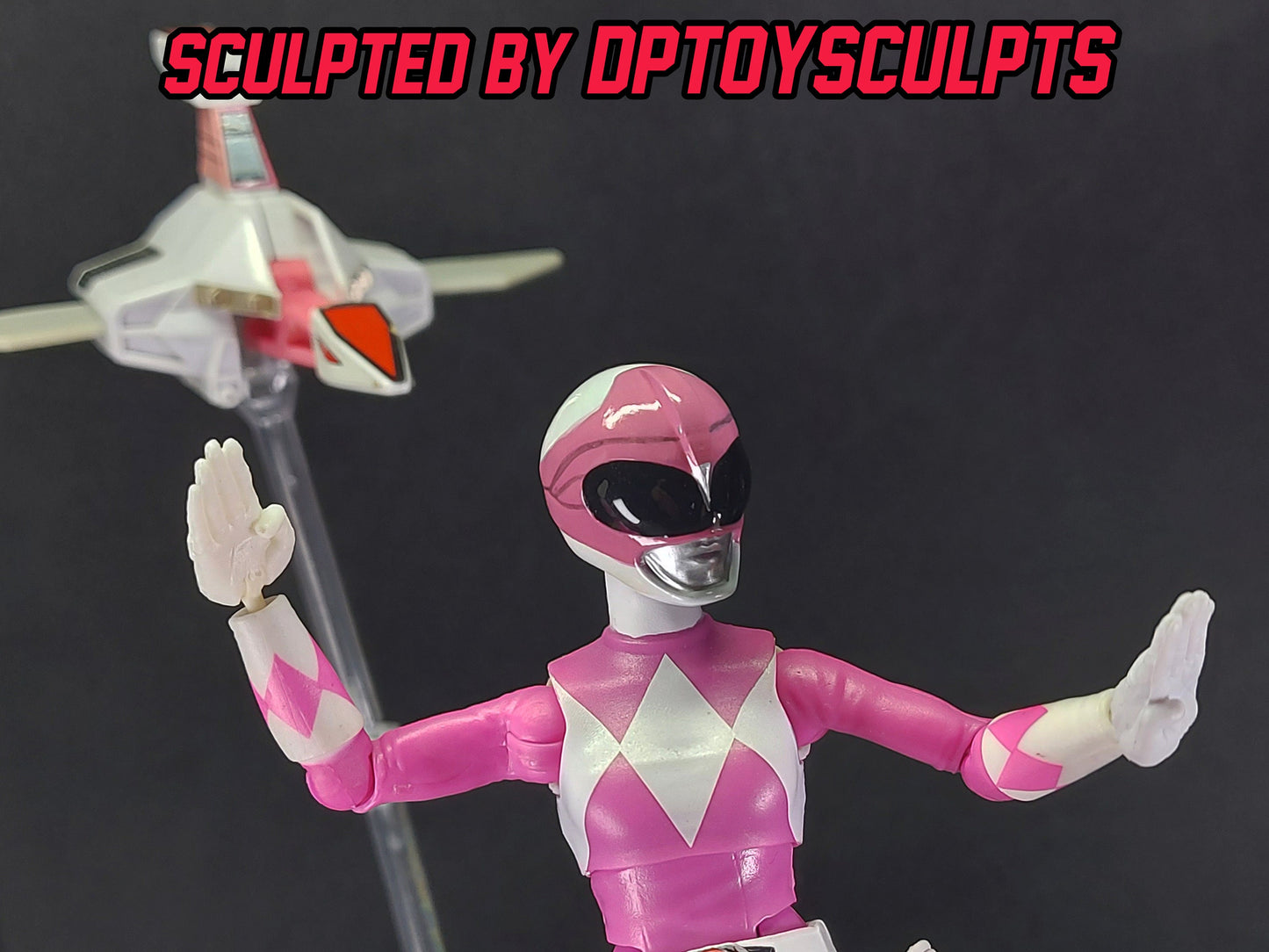 Ninjetti Pink Crane Helmet | Lightning Collection Custom | Power Rangers | 3D Printed | Created by DPToySculpts