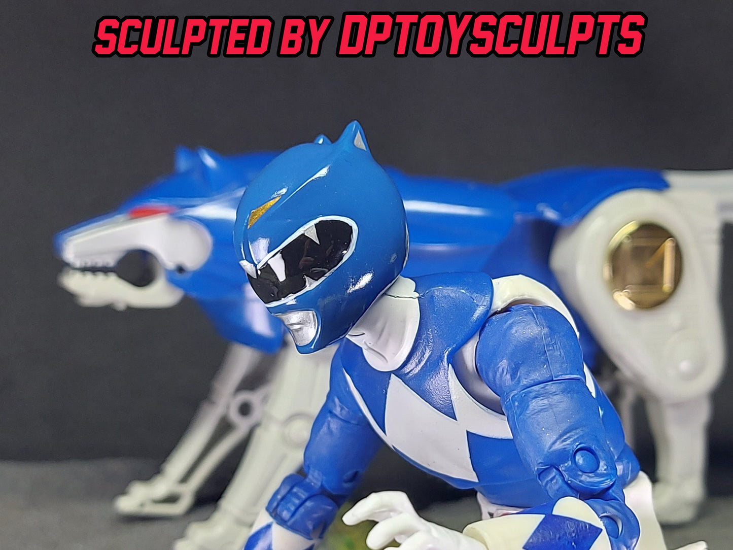 Ninjetti Blue Wolf Helmet | Lightning Collection Custom | Power Rangers | 3D Printed | Created by DPToySculpts