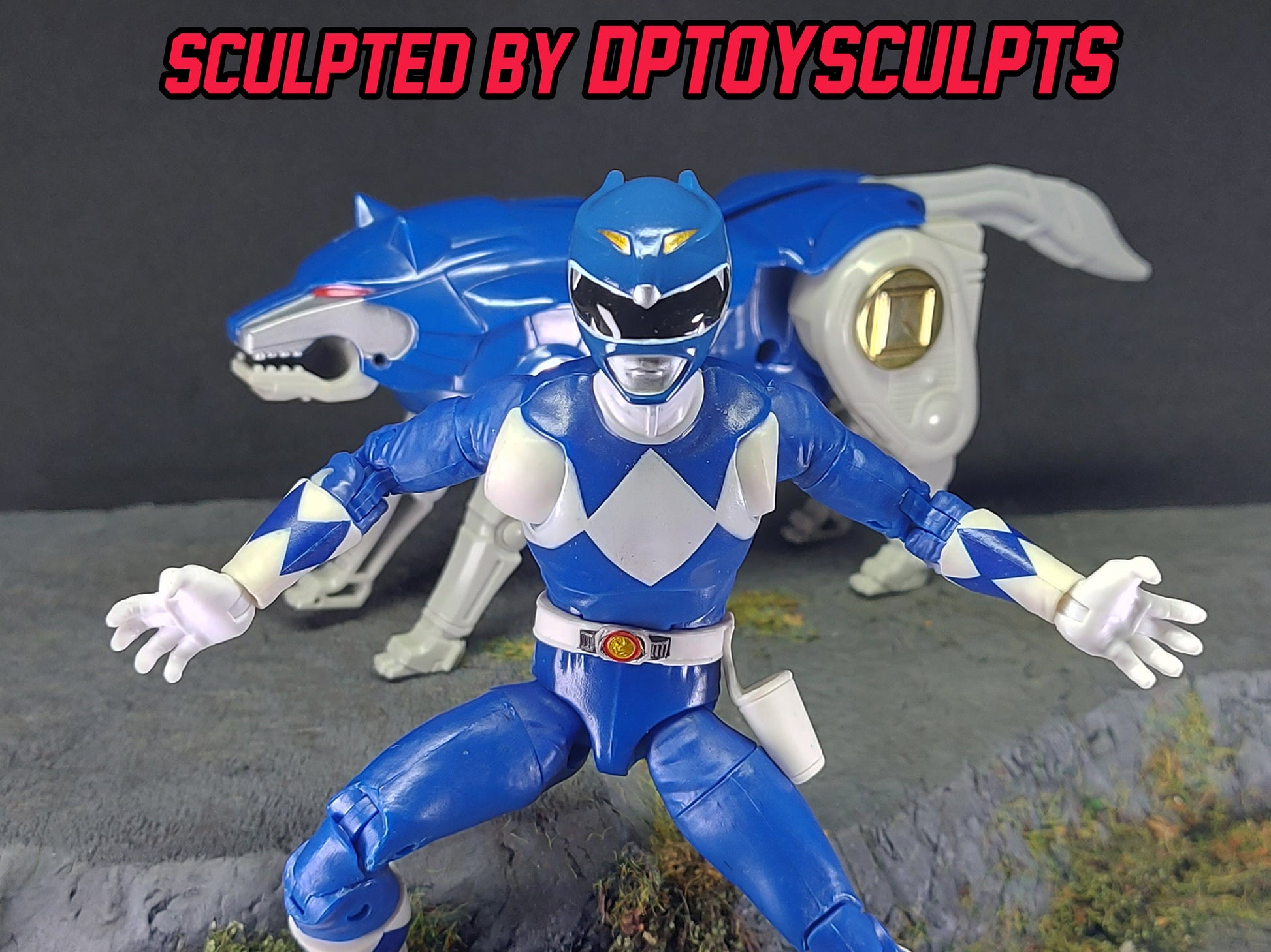 Ninjetti Blue Wolf Helmet | Lightning Collection Custom | Power Rangers | 3D Printed | Created by DPToySculpts