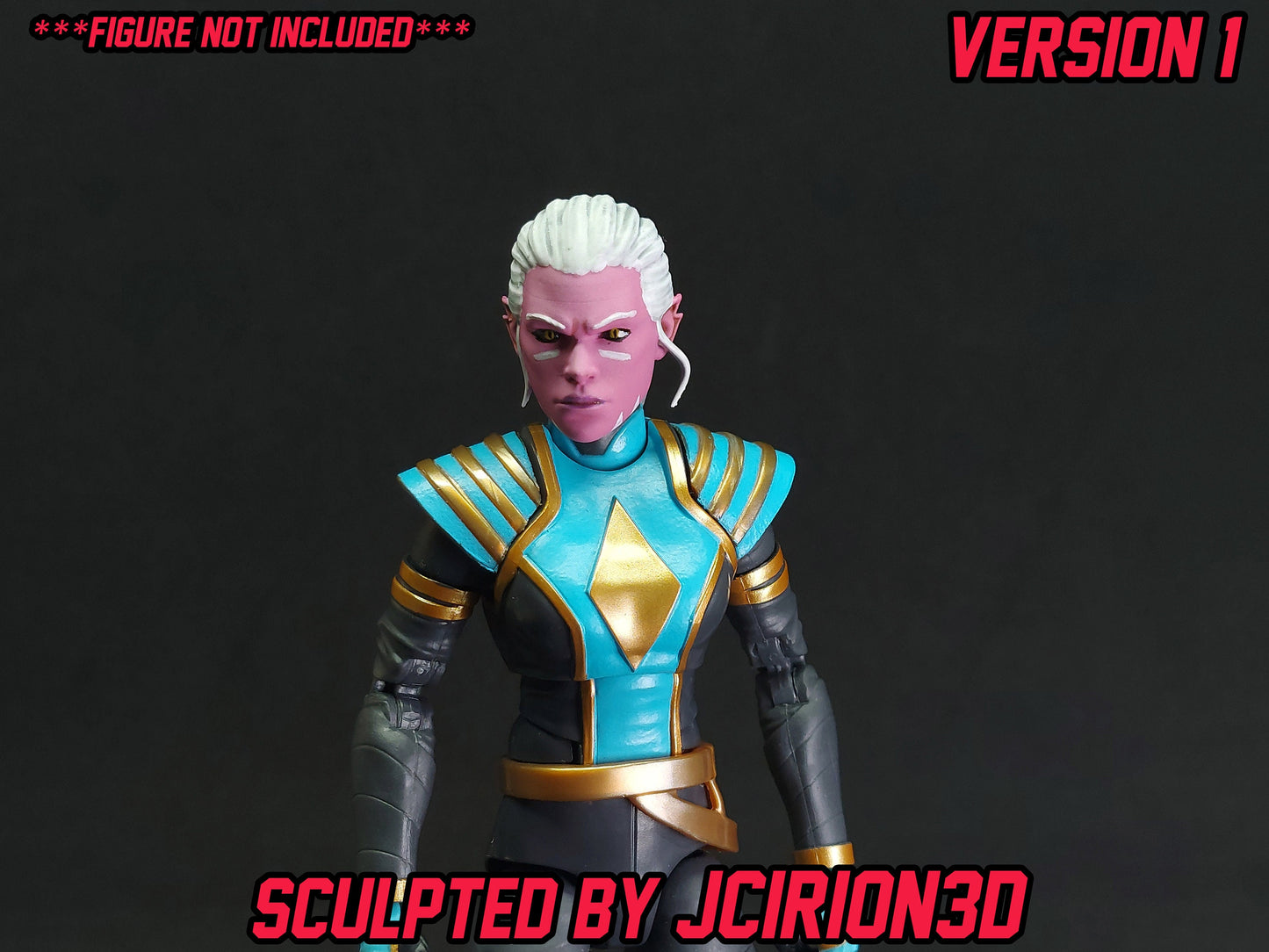 Kiya Kyatyl - Blue Omega Ranger Headsculpt | Lightning Collection Accessory | 3D Printed