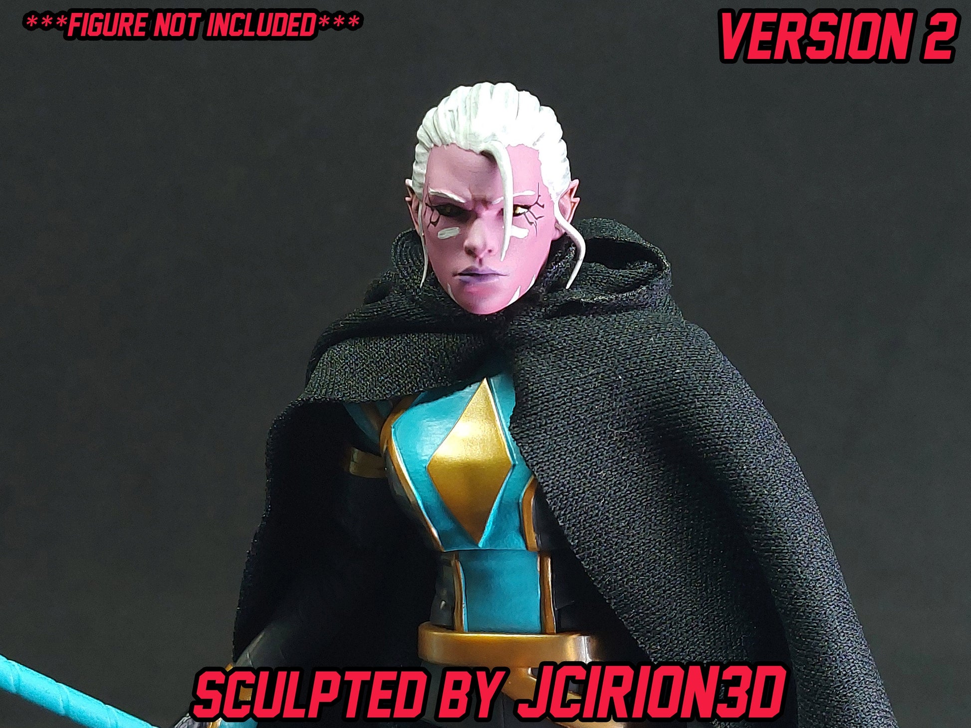 Kiya Kyatyl - Blue Omega Ranger Headsculpt | Lightning Collection Accessory | 3D Printed