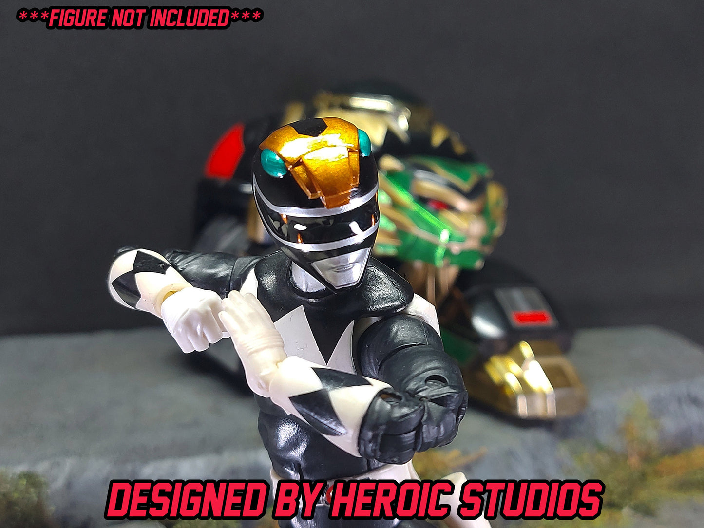 Black Lion Thunderzord Helmet | Lightning Collection Accesory | 3D Printed | Created by Heroic Studios
