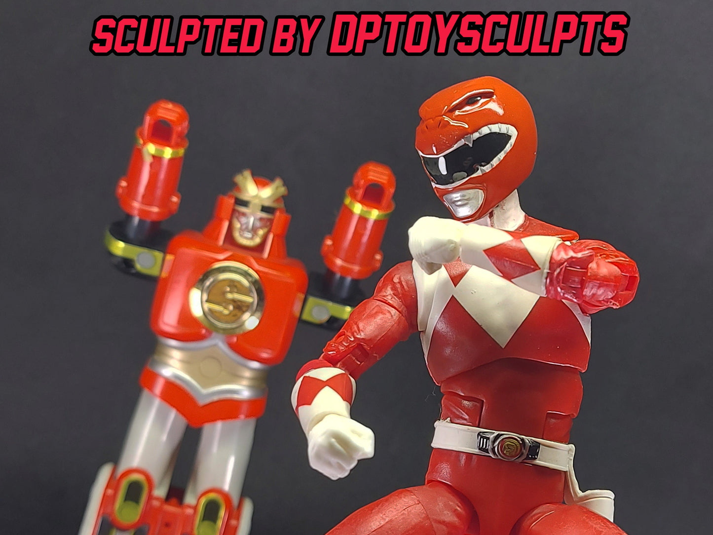 Ninjetti Red Ape Helmet | Lightning Collection Custom | Power Rangers | 3D Printed | Created by DPToySculpts