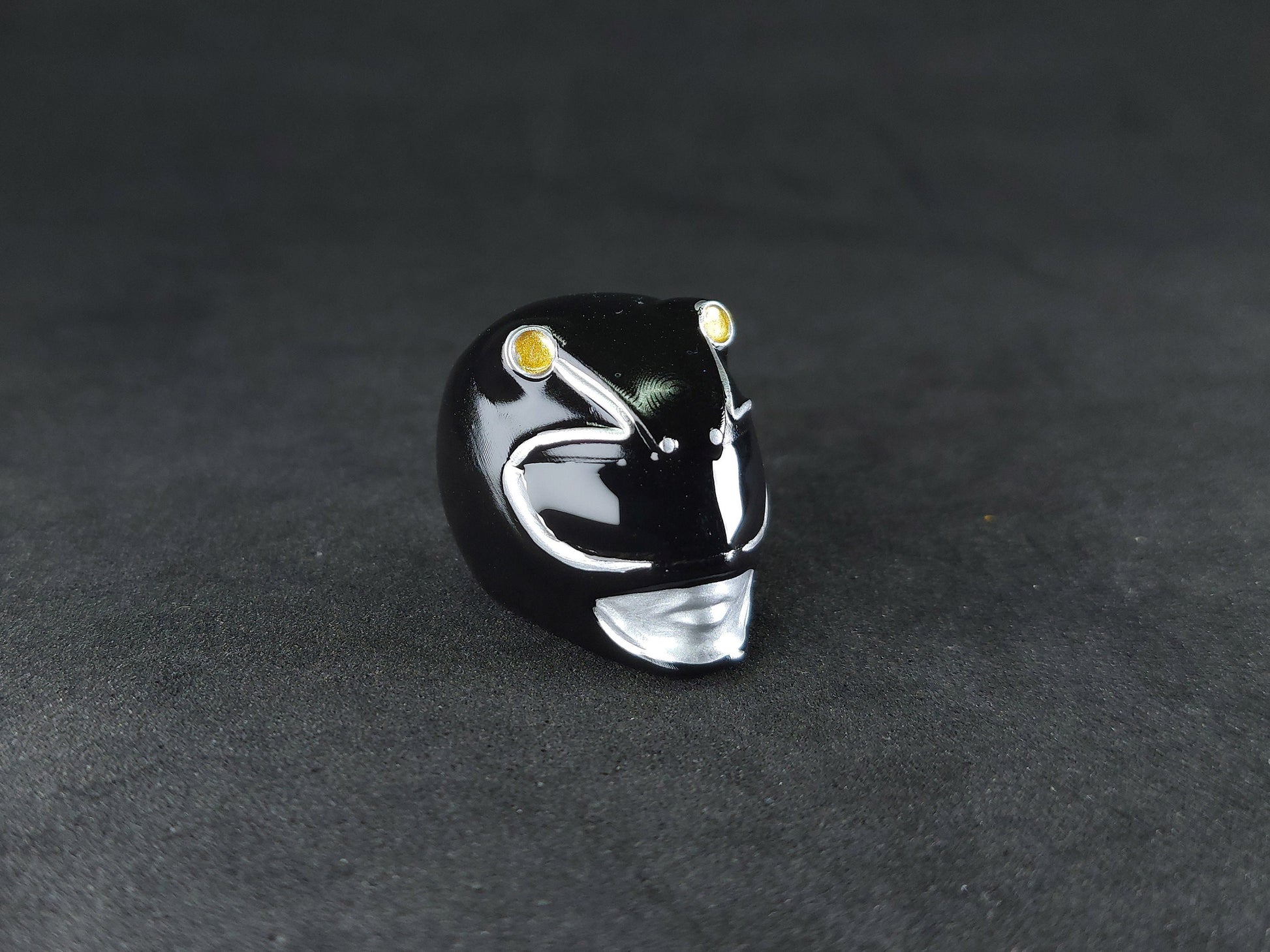 Ninjetti Black Frog Helmet | Lightning Collection Custom | Power Rangers | 3D Printed | Created by DPToySculpts