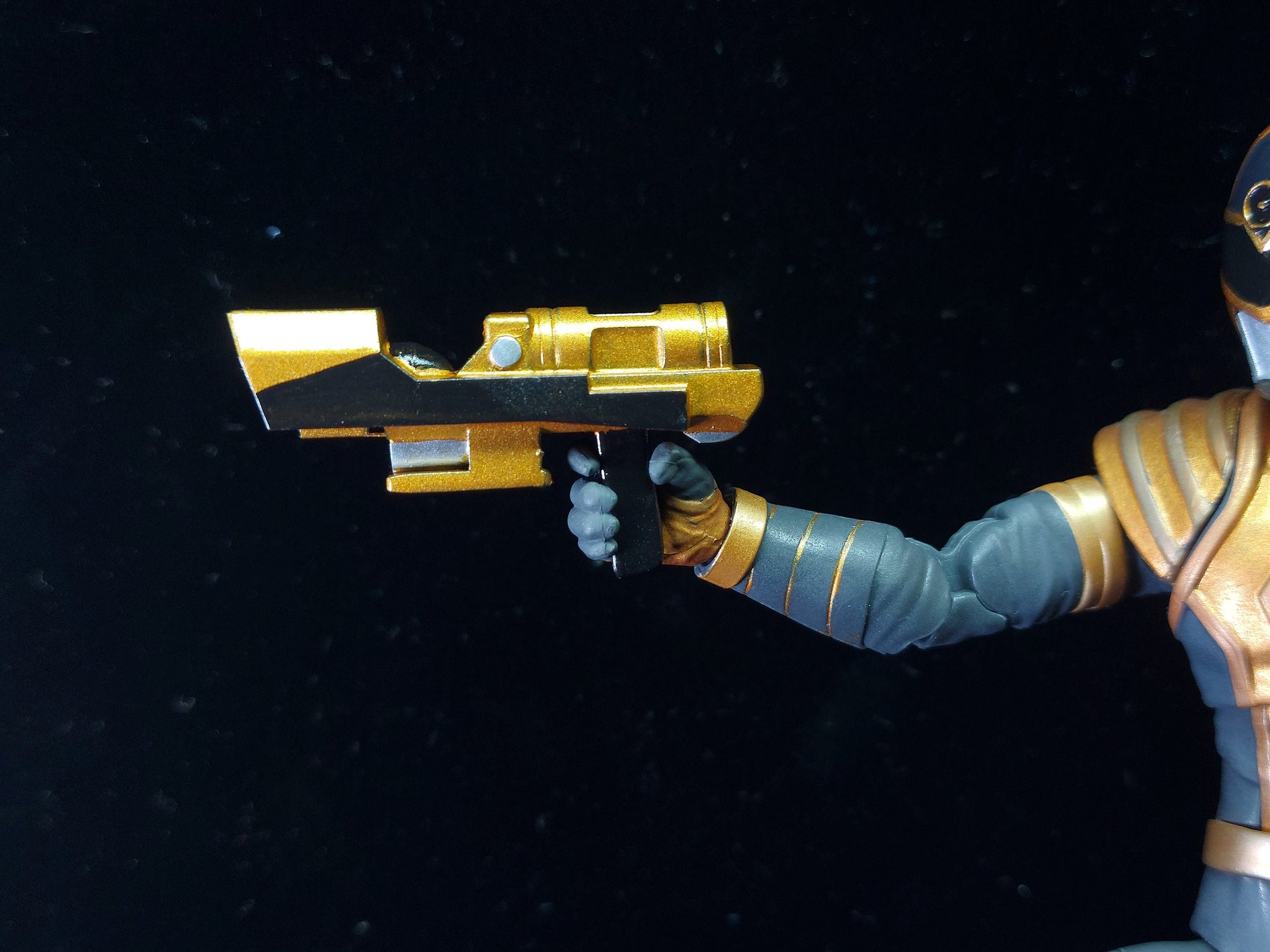 Gold Omega Ranger Blaster | Lightning Collection Accesory | 3D Printed | Created by KBM_Props