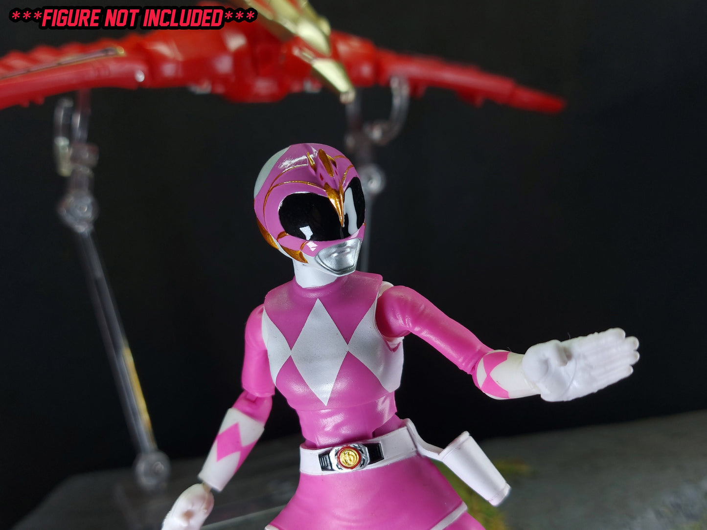 Pink Firebird Thunderzord Helmet | Lightning Collection Accesory | 3D Printed | Created by Heroic Studios