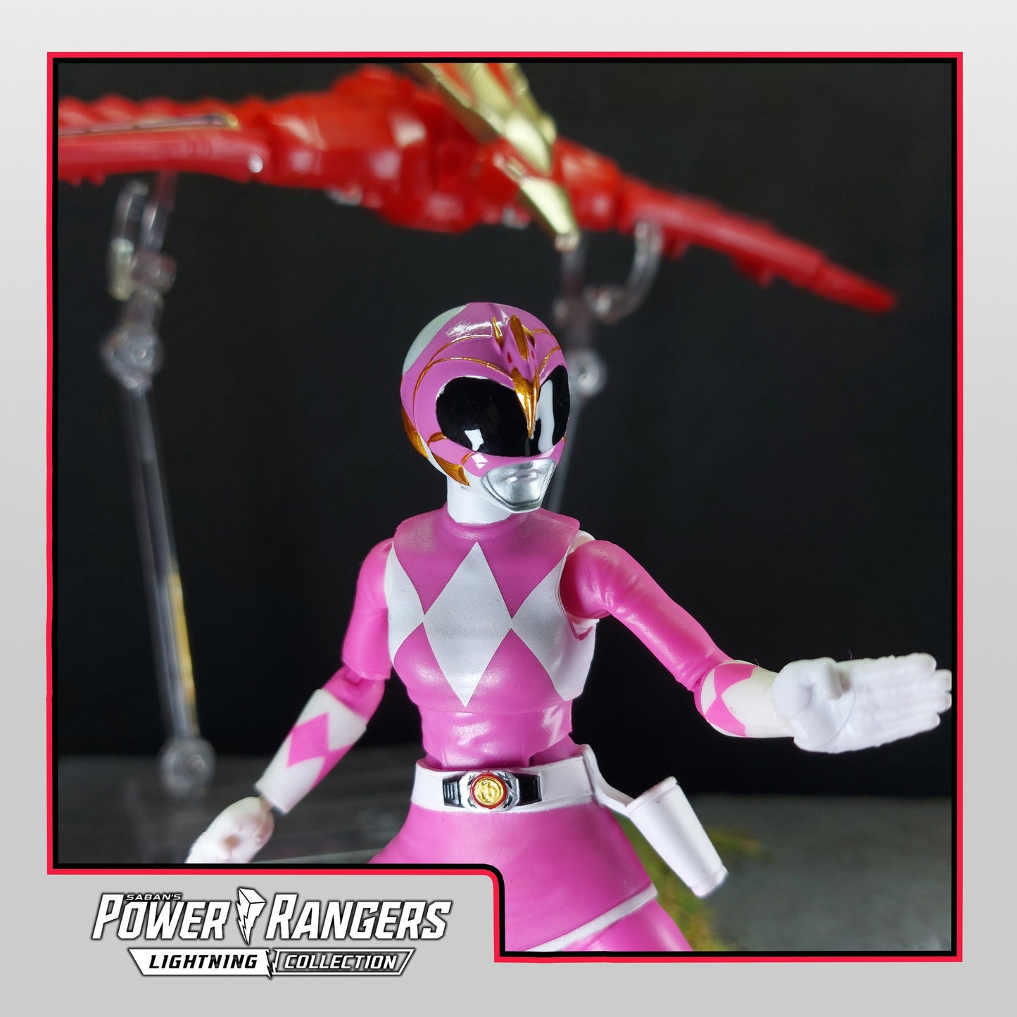 Pink Firebird Thunderzord Helmet | Lightning Collection Accesory | 3D Printed | Created by Heroic Studios