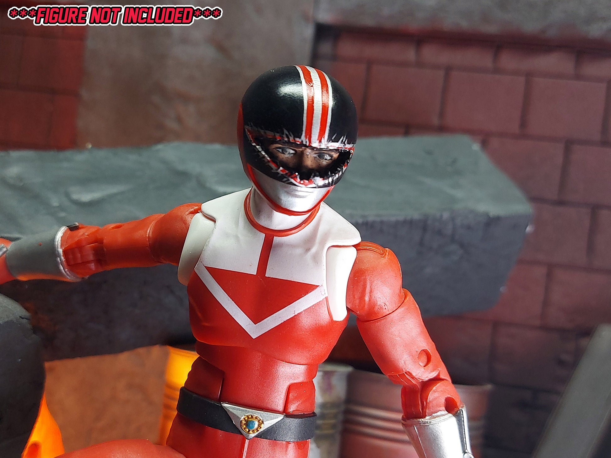 Power Rangers Time Force Damaged Red Ranger Helmet | Lightning Collection