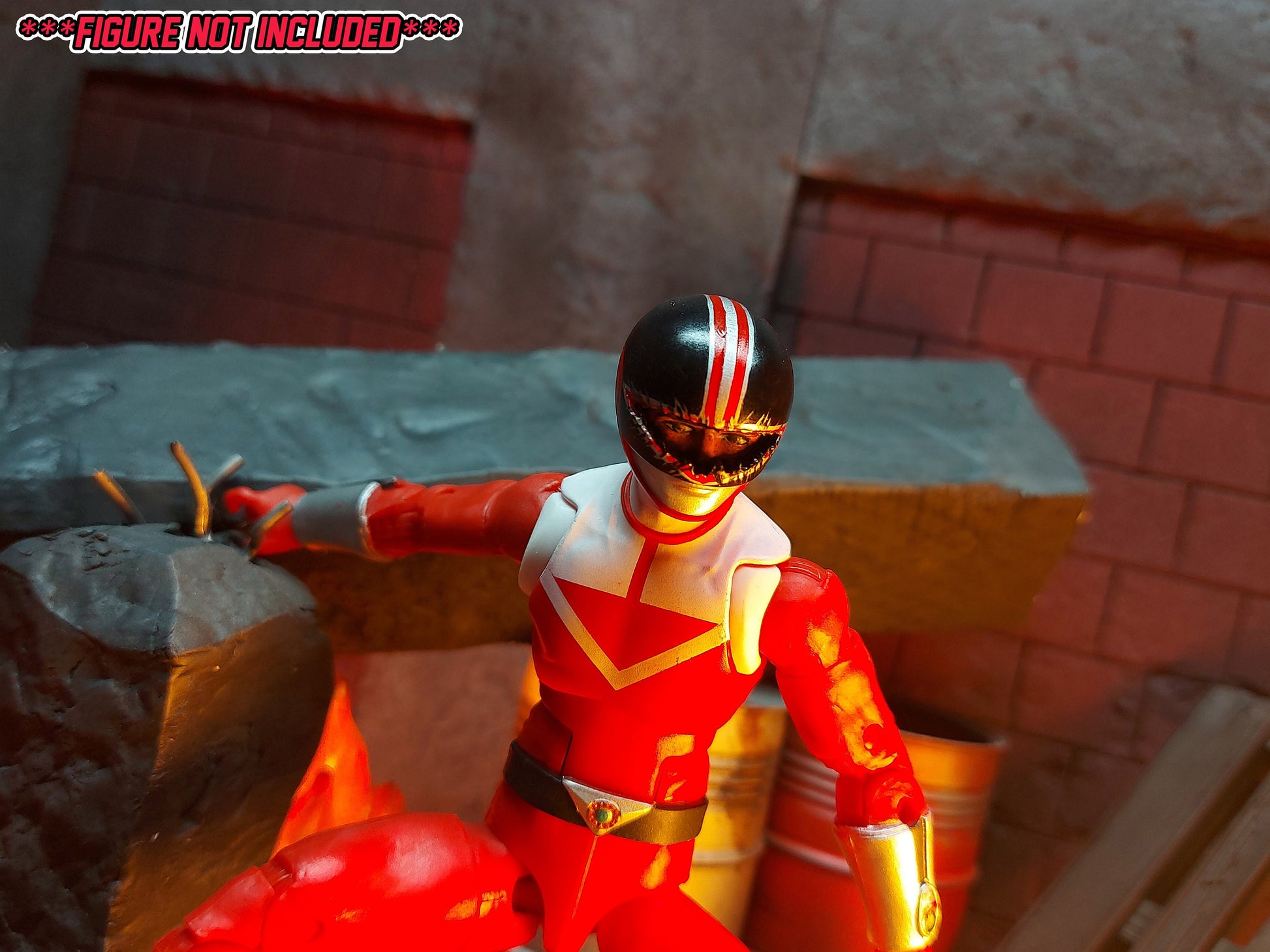 Power Rangers Time Force Damaged Red Ranger Helmet | Lightning Collection