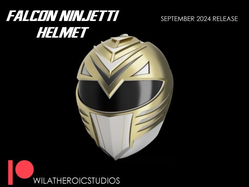 Ninjetti Falcon Helmet | Lightning Collection Custom | Power Rangers | 3D Printed | Created by Heroic Studios