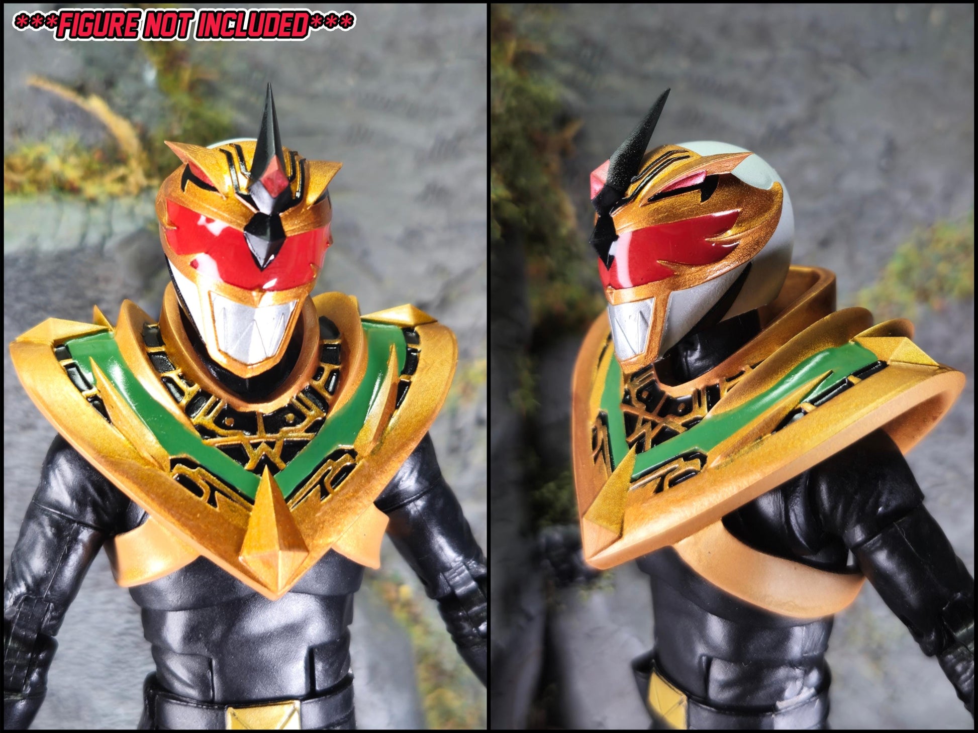 Lord Drakkon Evo 2 Helmet and Shield | Lightning Collection 1:12 Accesory | 3D Printed
