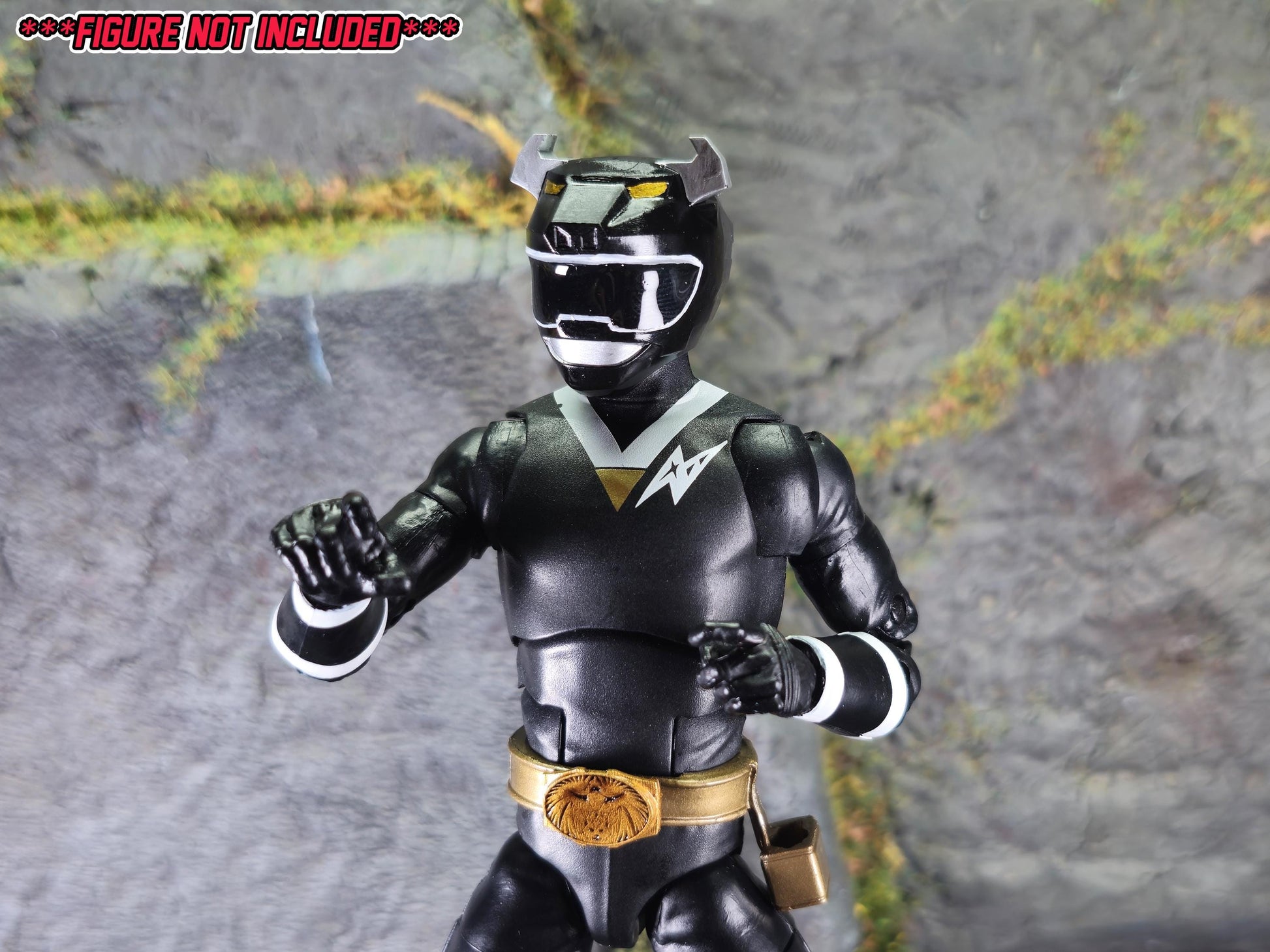 Black Wild Force / Gaoranger Ranger Helmet | Lightning Collection / 1:12 Accessory | 3D Printed