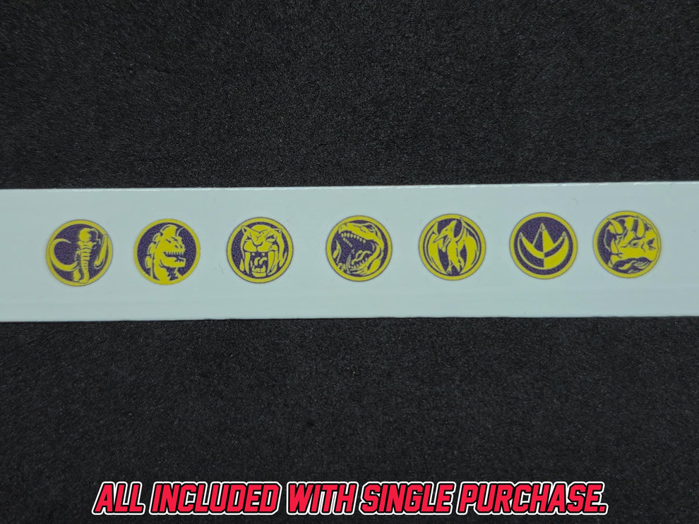 Power Rangers Water Slide Decals for 1/12 figures | Dino Rangers Logos ...