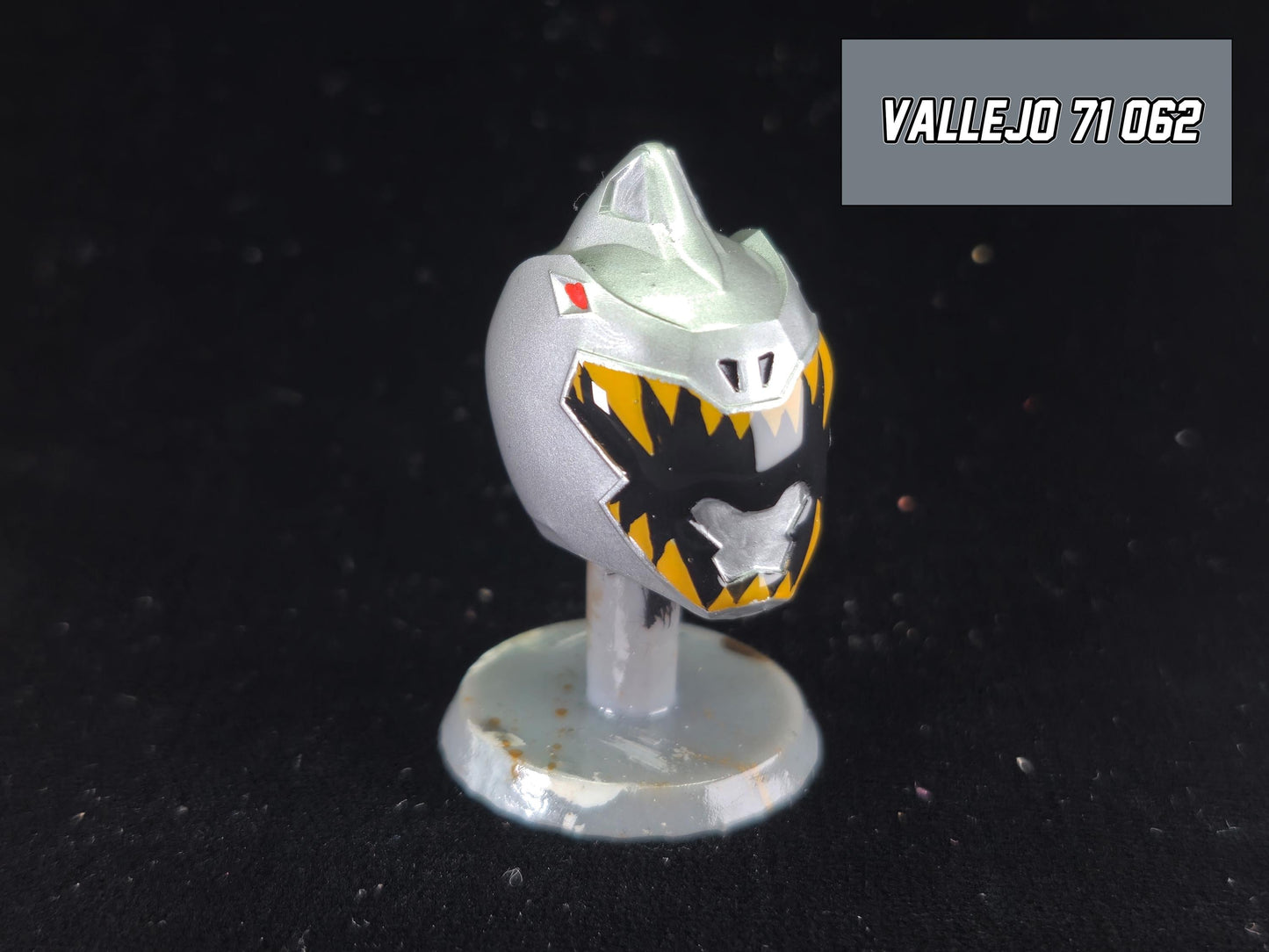Silver Dino Charge Ranger Helmet | Lightning Collection Accessory | 3D Printed