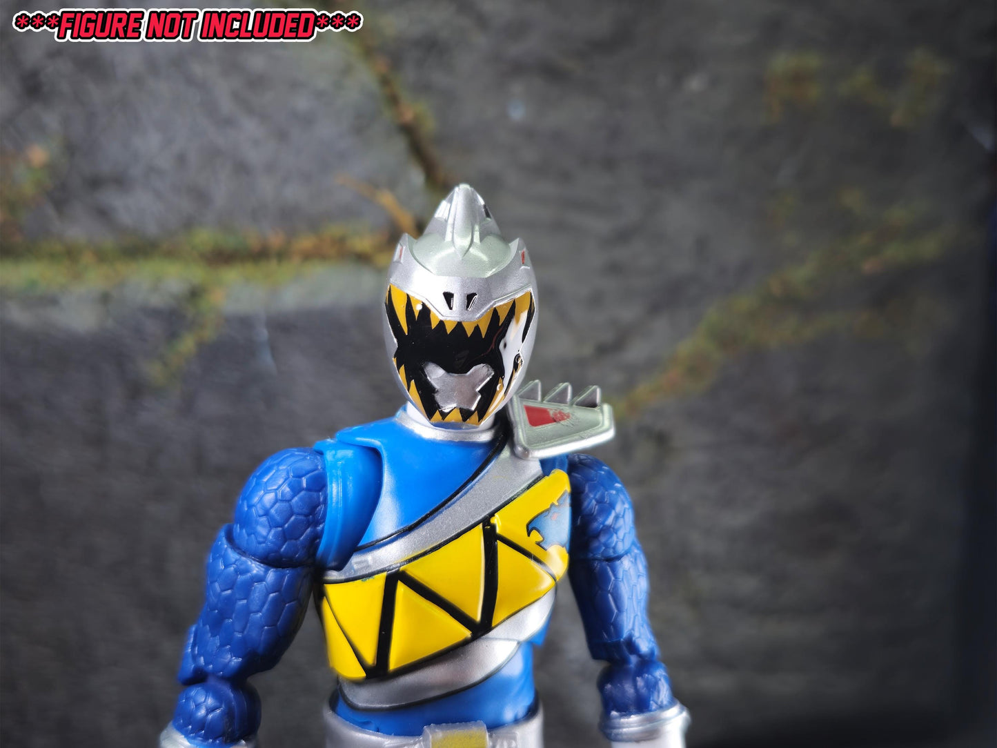 Silver Dino Charge Ranger Helmet | Lightning Collection Accessory | 3D Printed