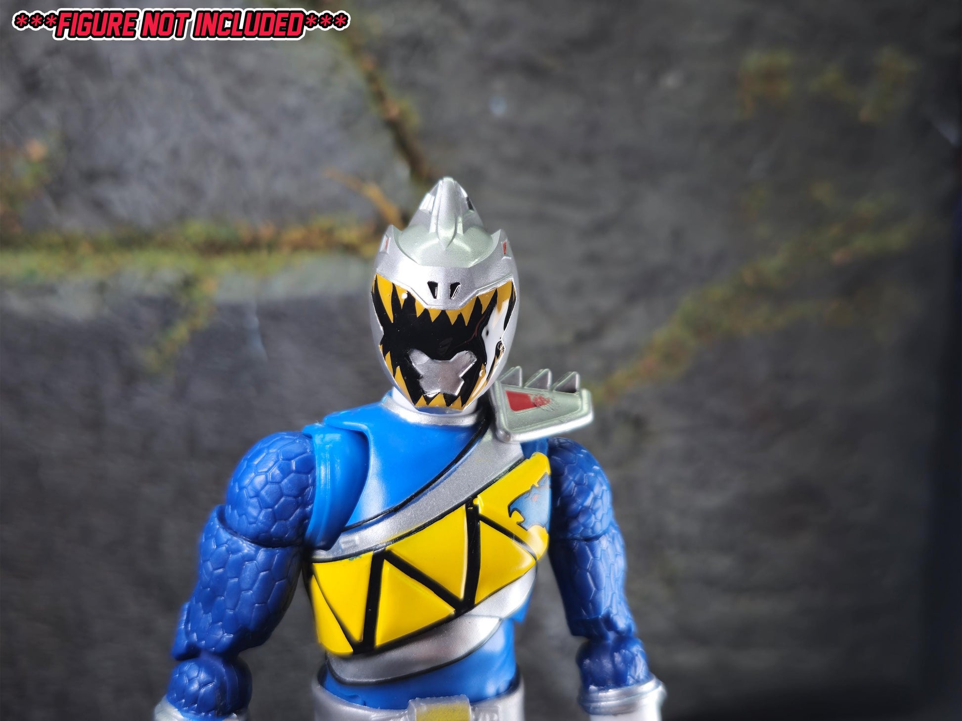 Silver Dino Charge Ranger Helmet | Lightning Collection Accessory | 3D Printed