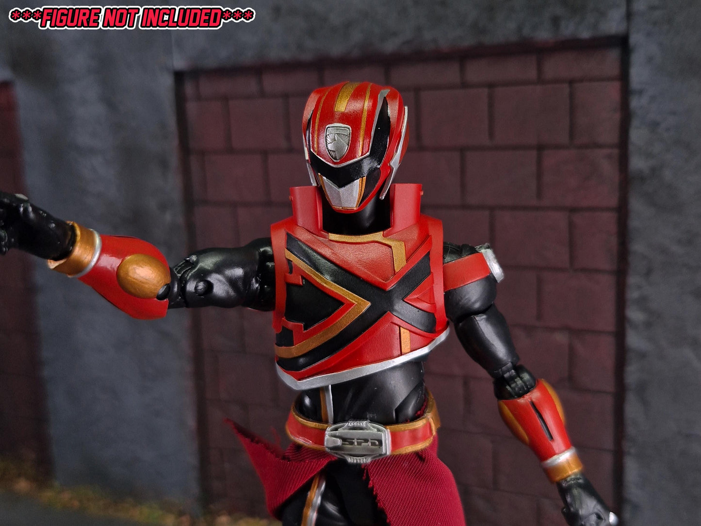 Power Rangers - Deka Ranger Helmet and Vest | Lightning Collection 1:12 Accesory | 3D Printed
