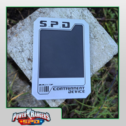 3D Printed Power Rangers S.P.D Containment Card | Display Prop