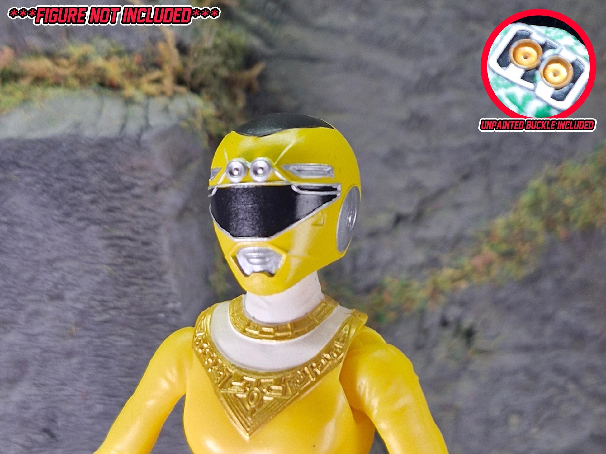 Yellow Turbo Ranger / Yellow Racer Helmet | Lightning Collection / 1:12 Accessory | 3D Printed