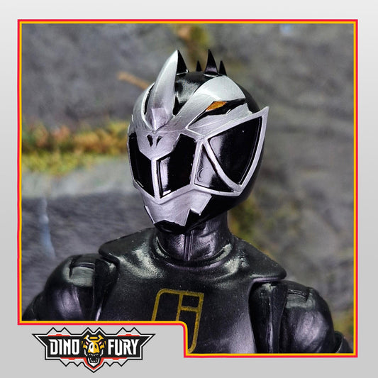 Black Dino Fury Ranger Helmet | Lightning Collection Accessory | 3D Printed