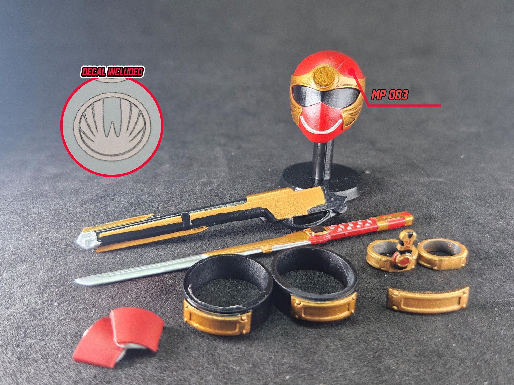 Power Rangers Ninja Storm - Red Wind Ranger / Hurricaneger - HurricaneRed Conversion Kit | Lightning Collection Accessories